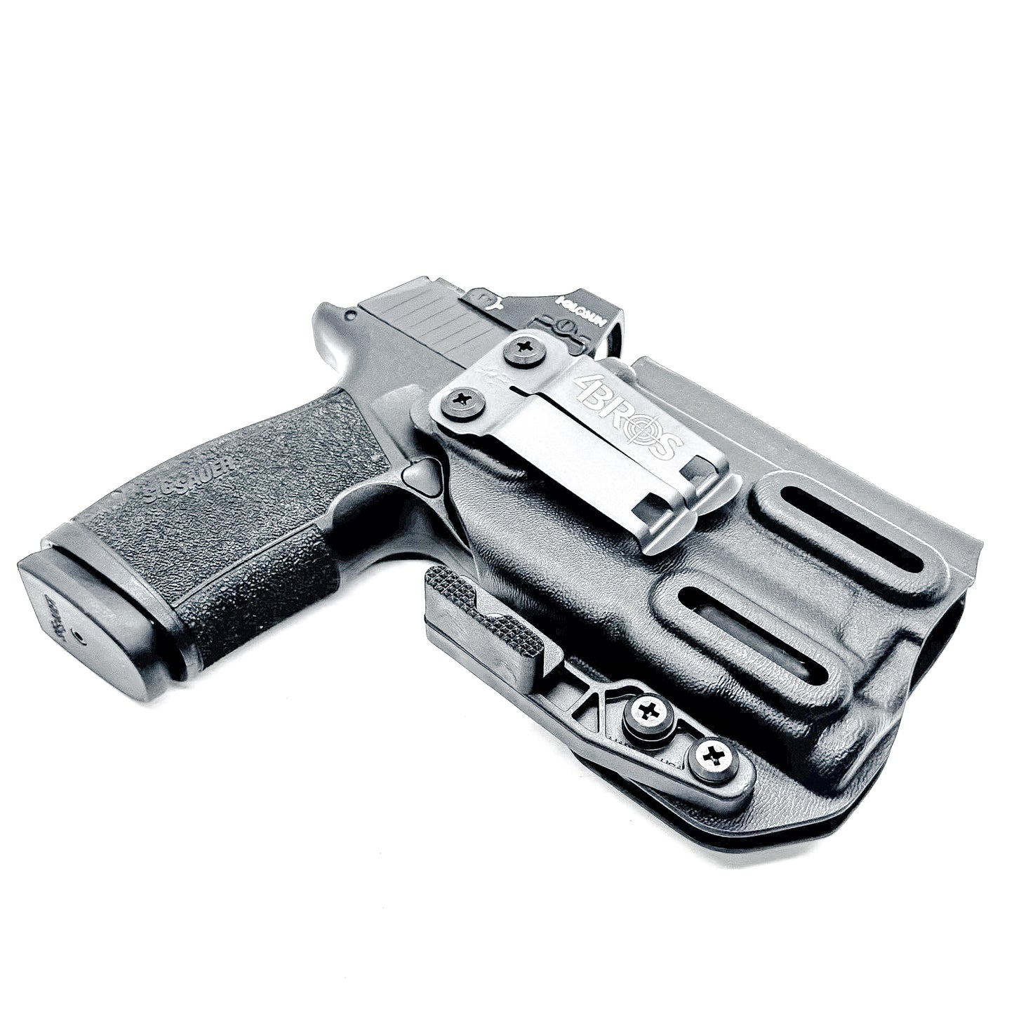 Black IWB holster for the Sig P365-XMACRO & TLR-7 Sub Light with DCC Monoblock and Modwing.