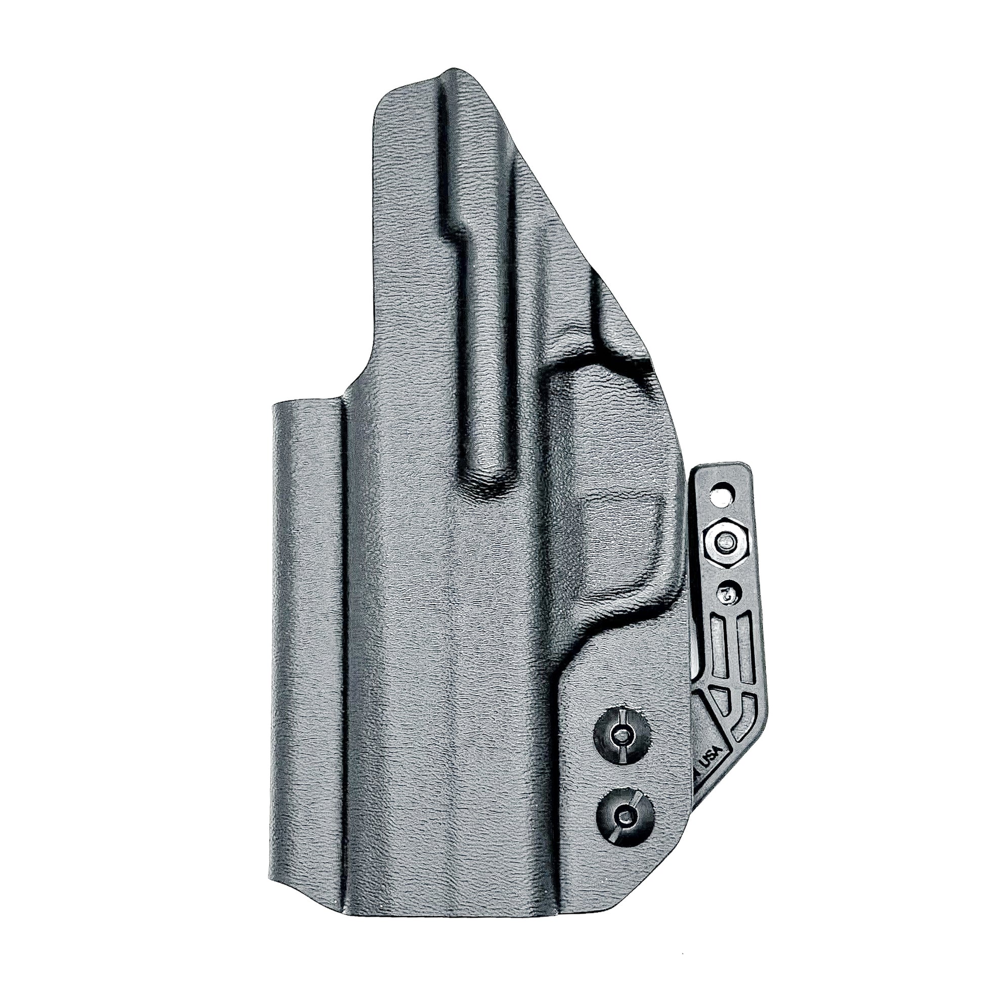 Inside Waistband Holster for the Sig Sauer P365-XMacro Tacops with Monoblock and Modwing in black.