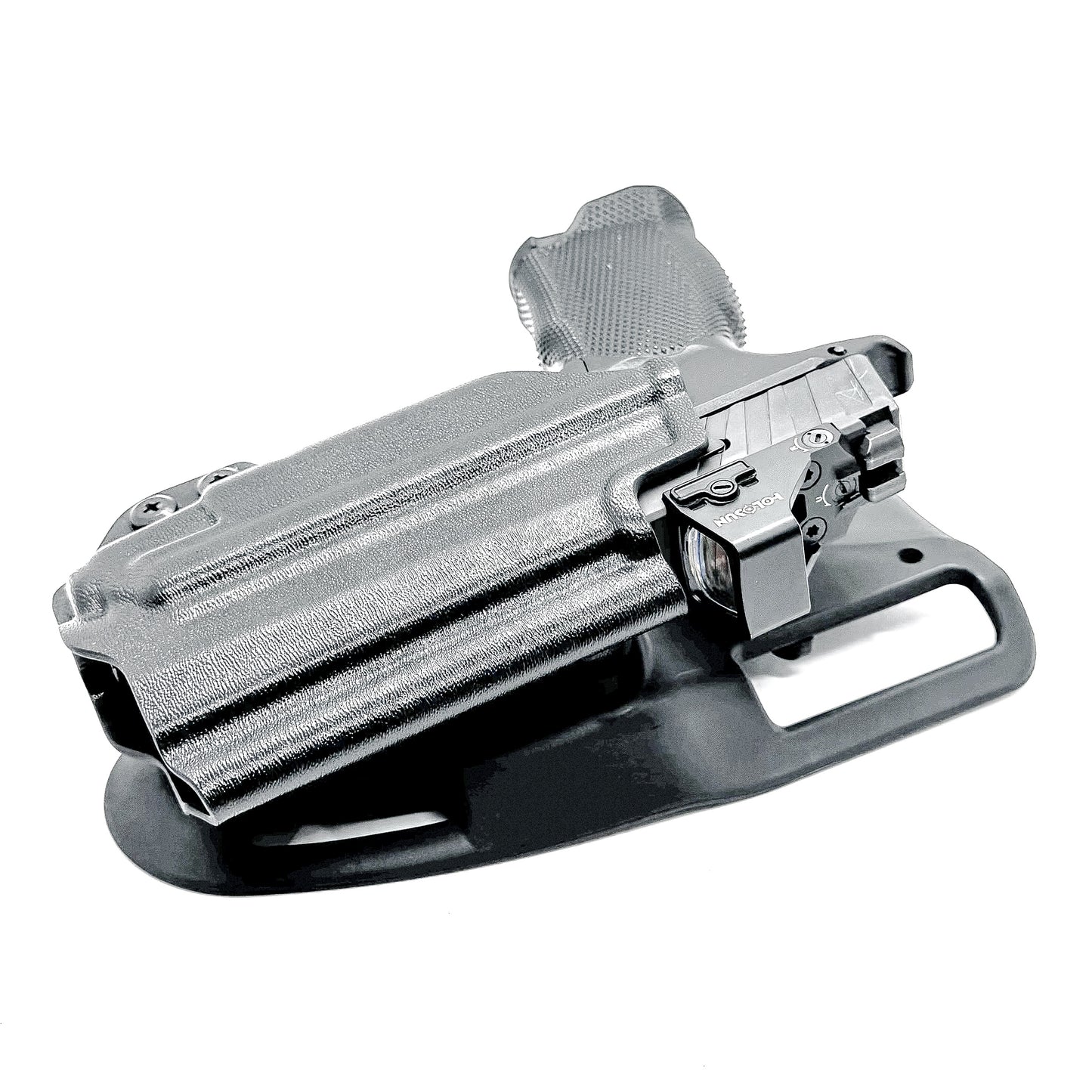 Black Duty holster for the P365XL & TLR-7 X/A and Icarus A.C.E Module with duty drop attachment.
