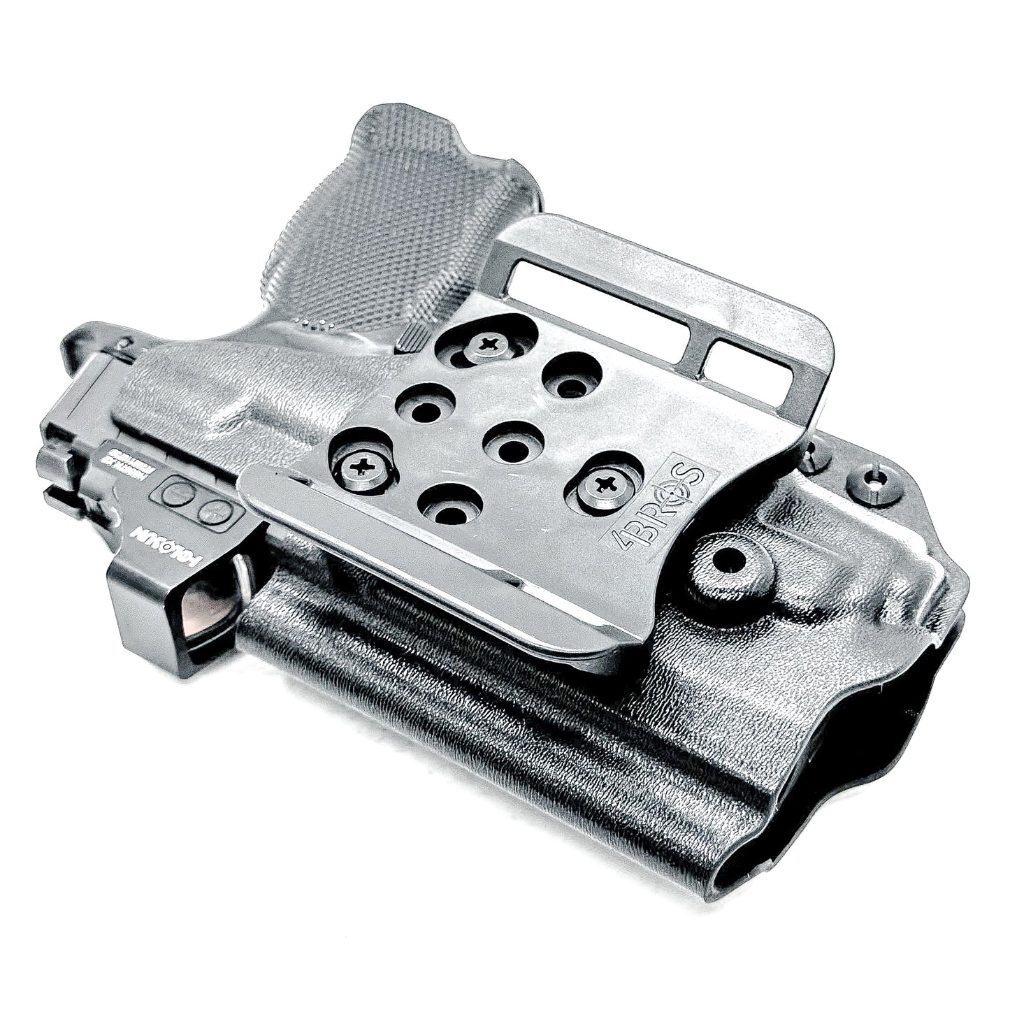 OWB Holster for the Sig Sauer P365XL & Icarus Precision A.C.E. Module & TLR-7 X in black with the 4BROS 1.5" Belt Slide.