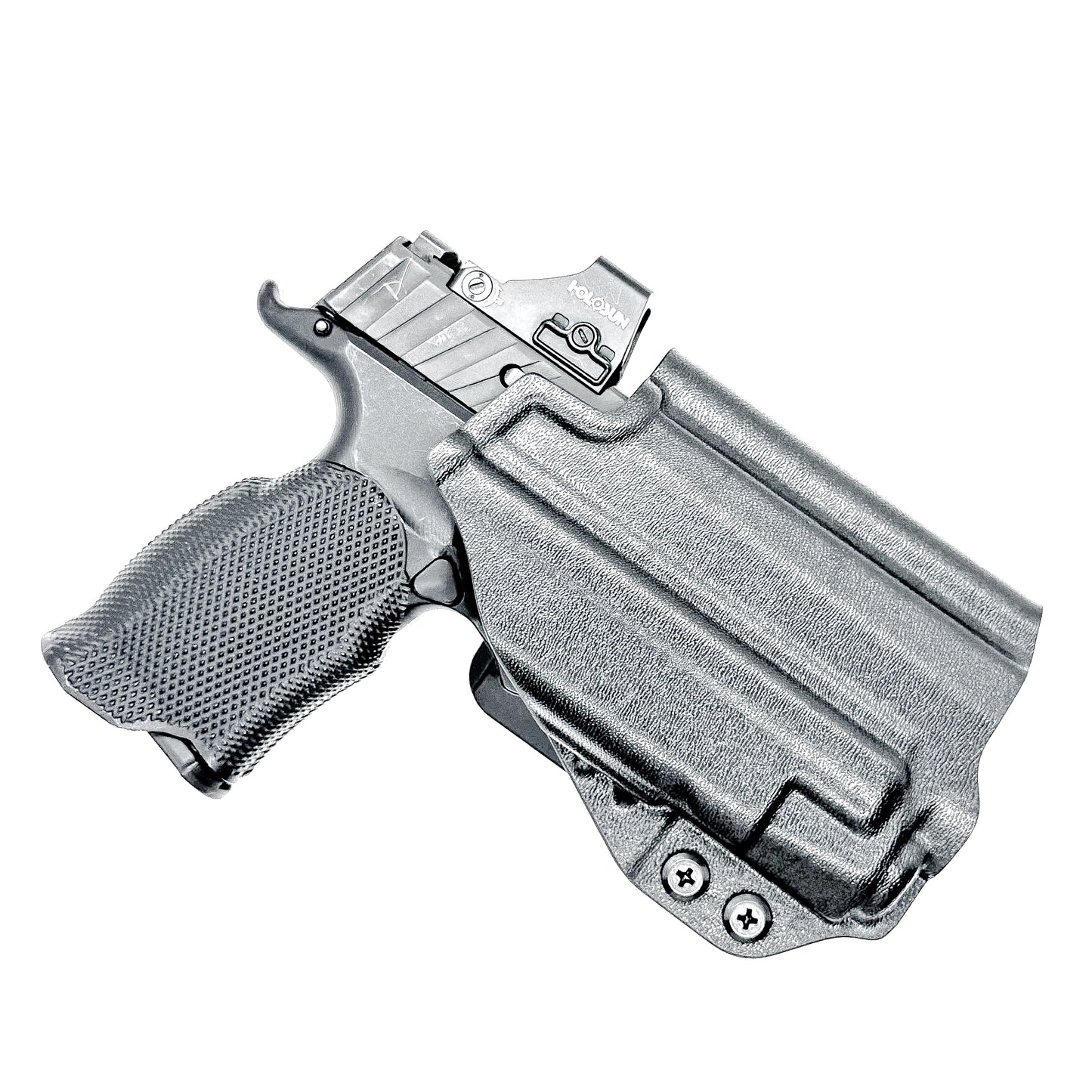 OWB Holster for the Sig Sauer P365XL & Icarus Precision A.C.E. Module & TLR-7 X in black with the 4BROS 1.5" Belt Slide.
