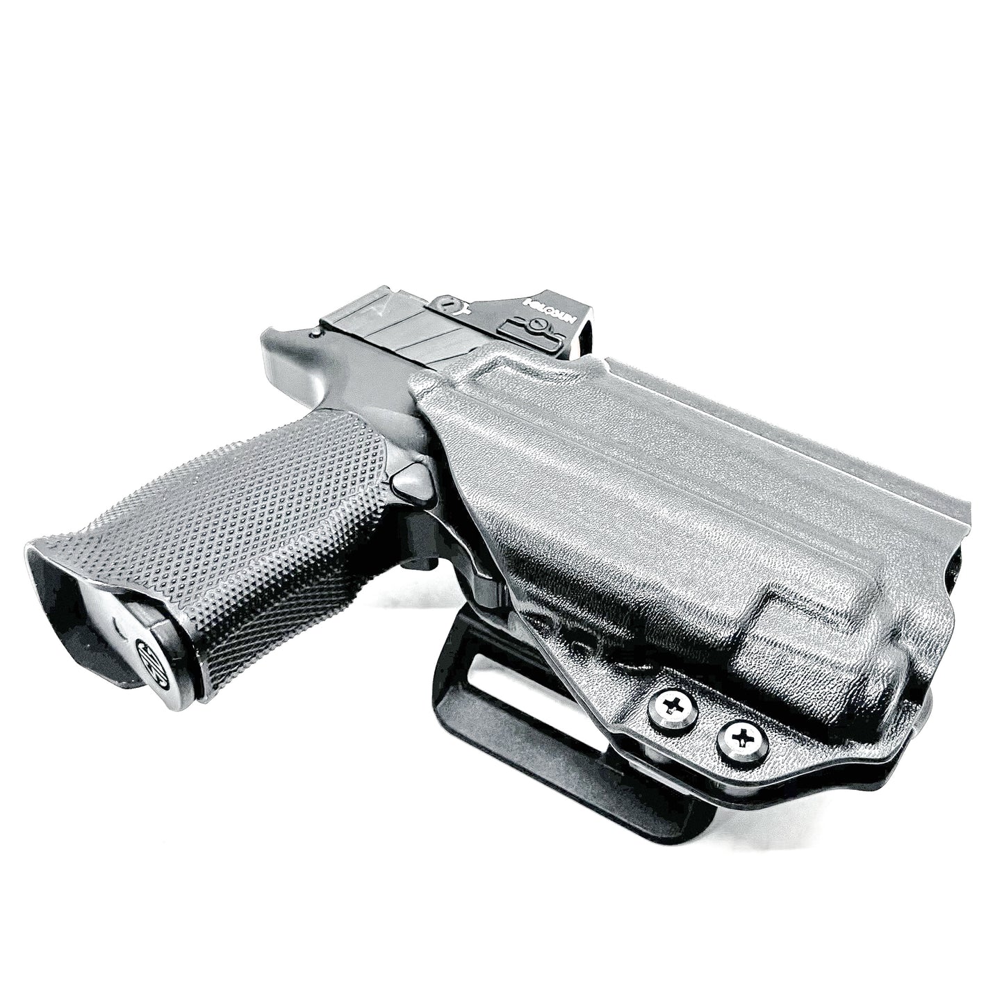 OWB Holster for the Sig Sauer P365XL & Icarus Precision A.C.E. Module & TLR-7 X in black with the 4BROS 1.5" Belt Slide.