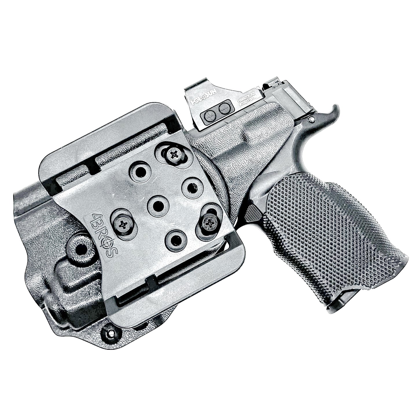 OWB Holster for the Sig Sauer P365XL & Icarus Precision A.C.E. Module & TLR-7 X in black with the 4BROS 1.5" Belt Slide.