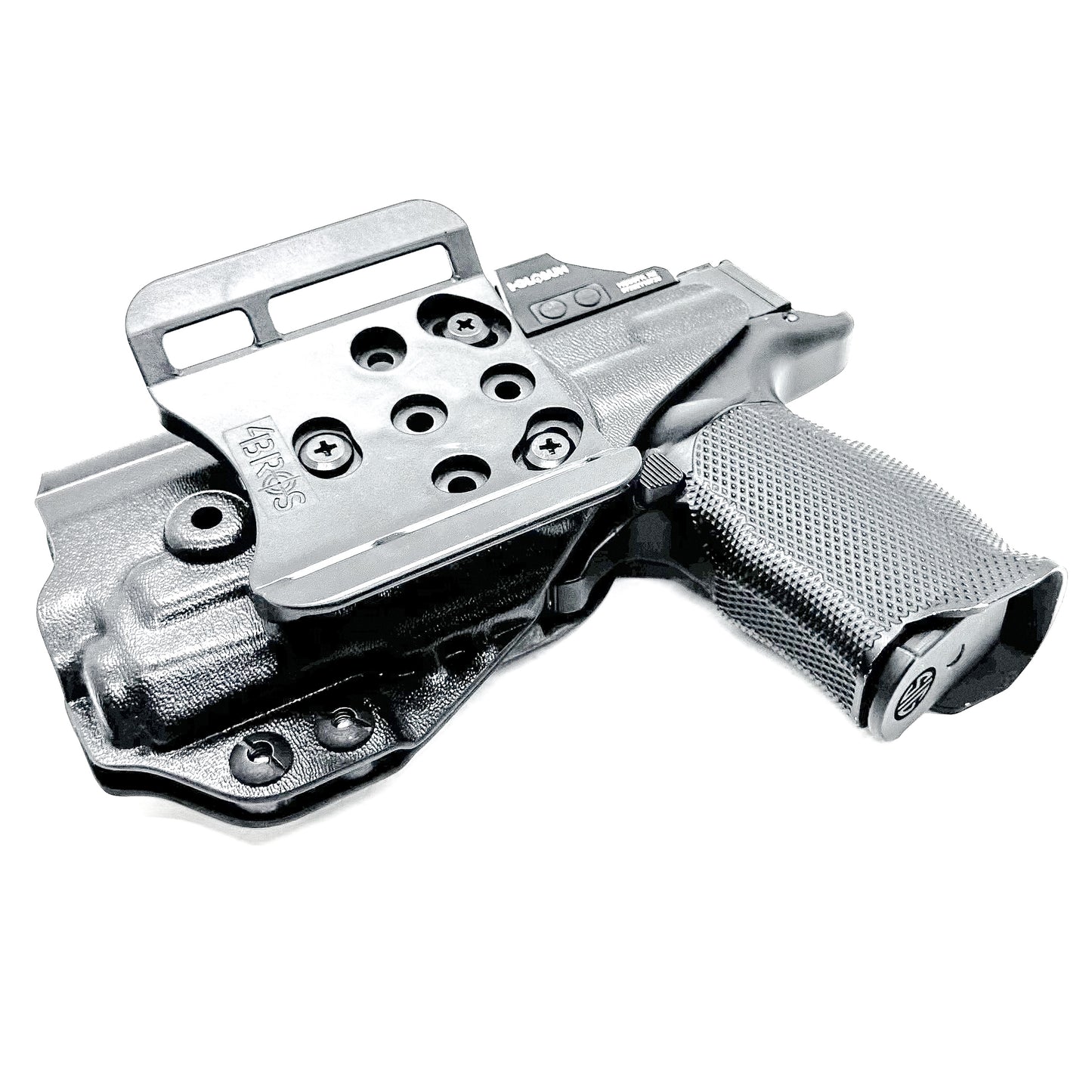 OWB Holster for the Sig Sauer P365XL & Icarus Precision A.C.E. Module & TLR-7 X in black with the 4BROS 1.5" Belt Slide.
