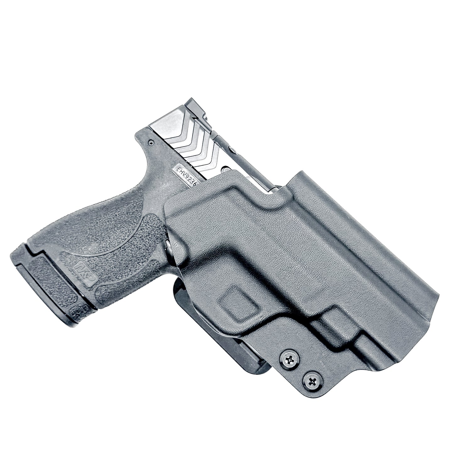 Smith & Wesson Shield, Shield Plus & Performance Center M&P 9 Shield Plus Carry Comp OWB holster. .093" Kydex material, precision fit, and Made in USA.
