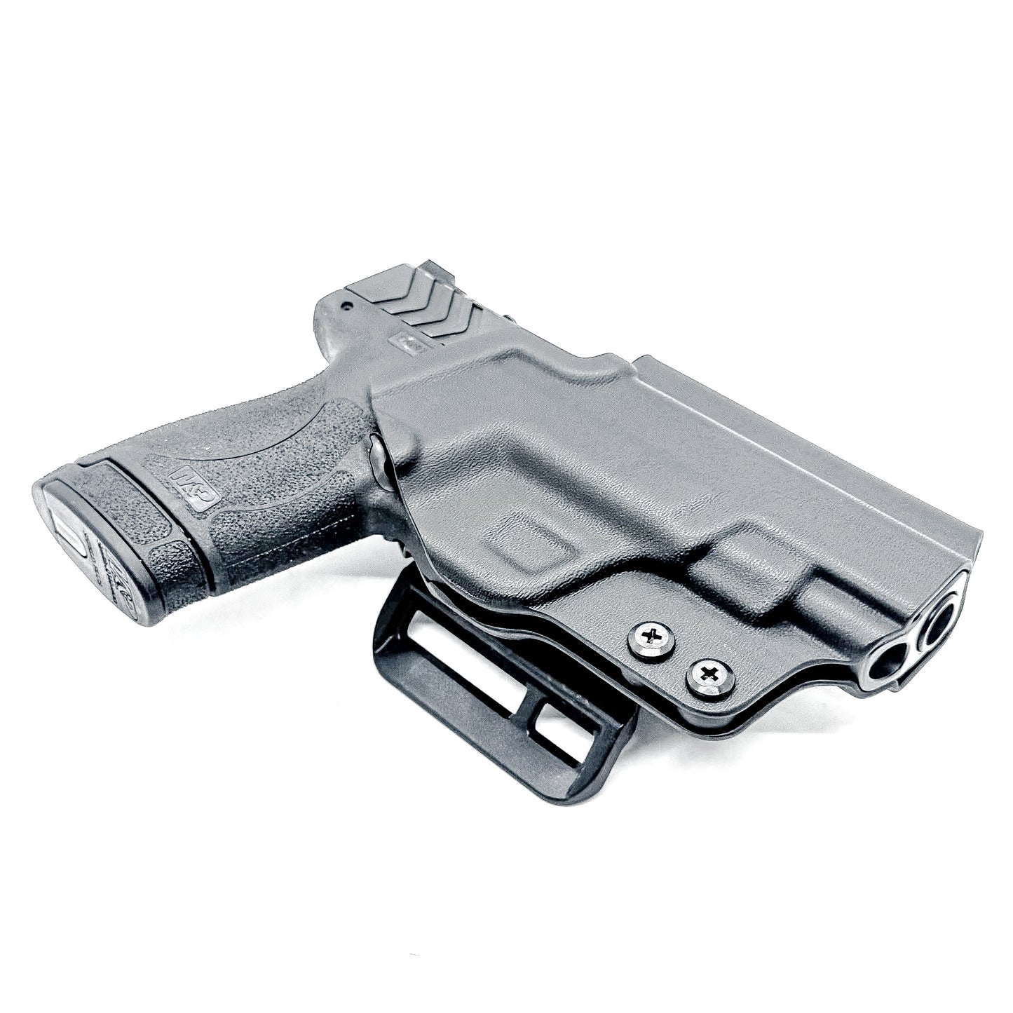 Smith & Wesson Shield, Shield Plus & Performance Center M&P 9 Shield Plus Carry Comp OWB holster. .093" Kydex material, precision fit, and Made in USA.