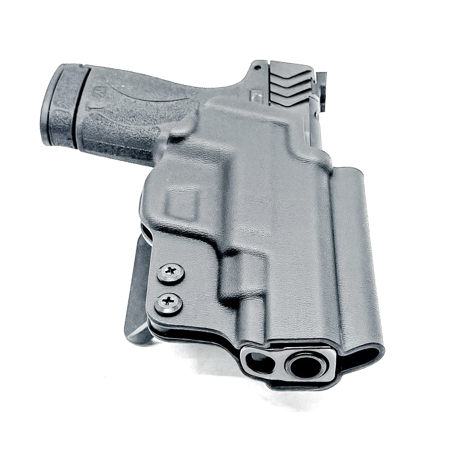 Smith & Wesson Shield, Shield Plus & Performance Center M&P 9 Shield Plus Carry Comp OWB holster. .093" Kydex material, precision fit, and Made in USA.
