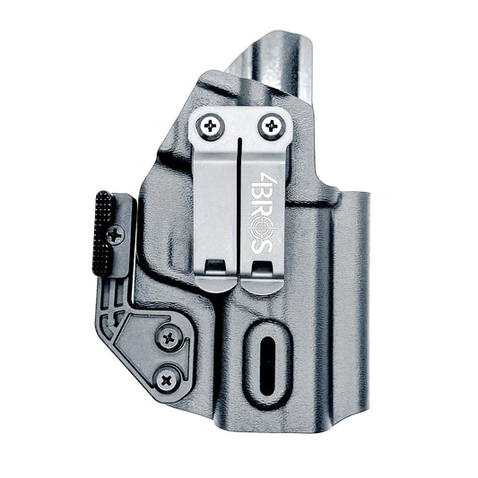 IWB holster for Smith & Wesson M&P M2.0 3.6" Compact & Subcompact 9mm pistols. Red dot ready, thumb safety compatible, made in the USA from .093" Kydex.