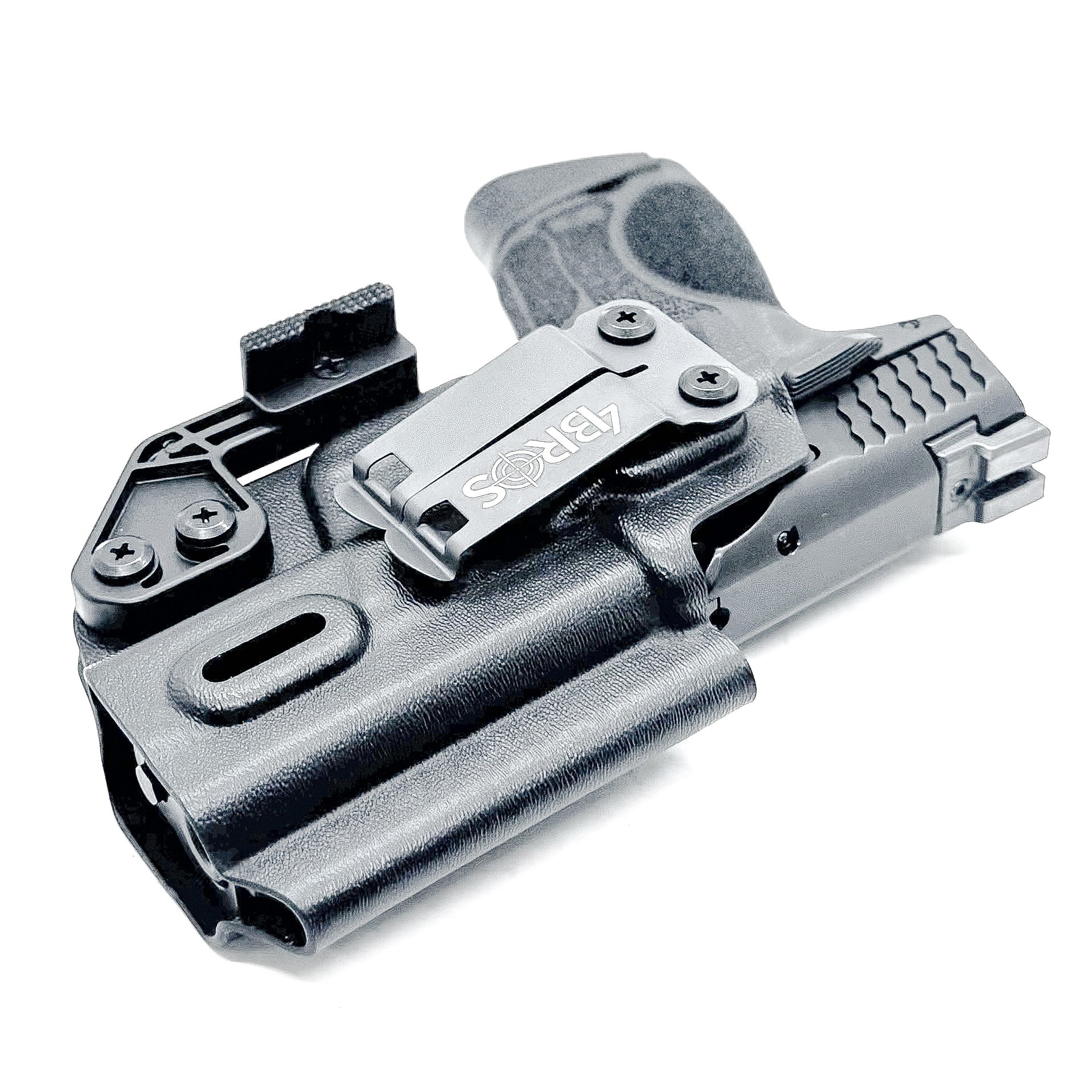 IWB holster for Smith & Wesson M&P M2.0 3.6" Compact & Subcompact 9mm pistols. Red dot ready, thumb safety compatible, made in the USA from .093" Kydex.