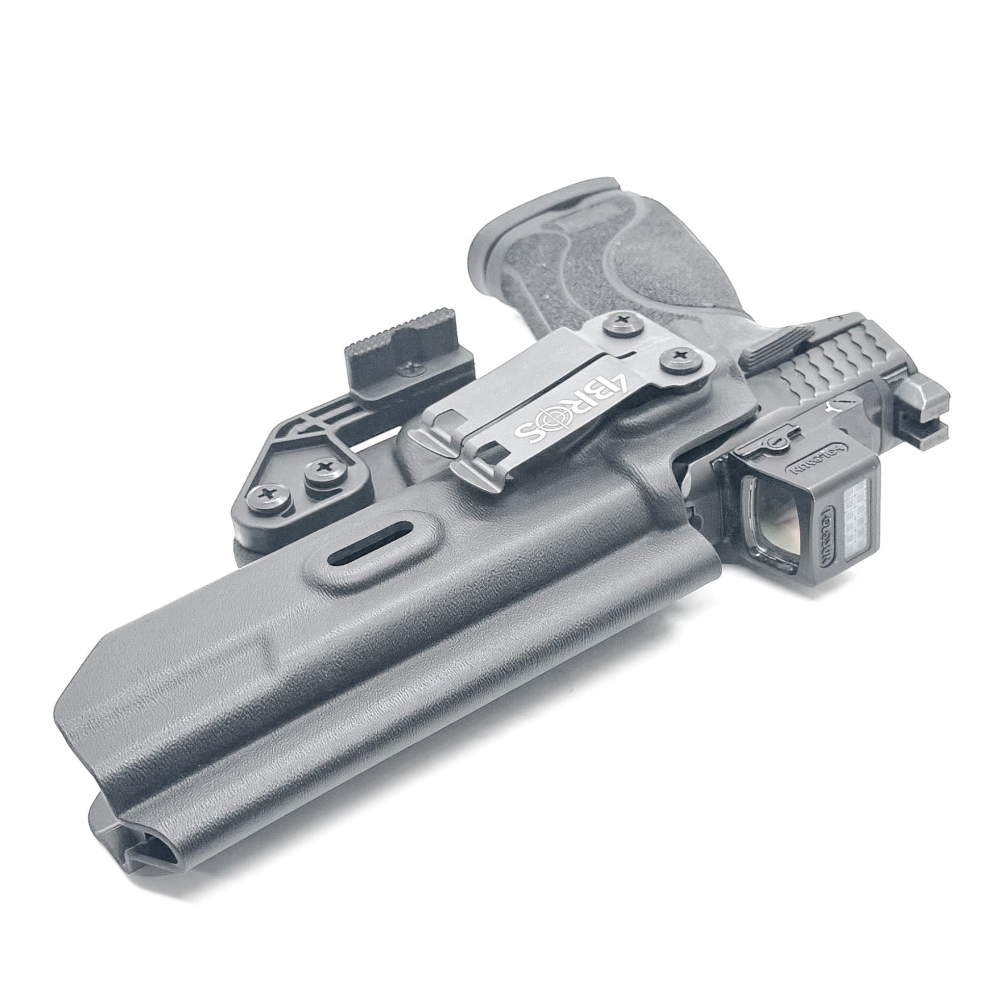 Black Smith & Wesson M&P 5.6 10MM M2.0 Inside Waistband Holster with Monoblock and Modwing