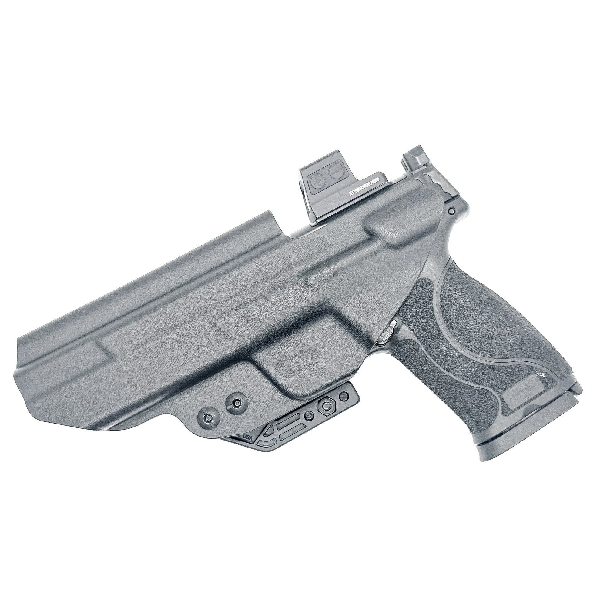 Black Smith & Wesson M&P 5.6 10MM M2.0 Inside Waistband Holster with Monoblock and Modwing