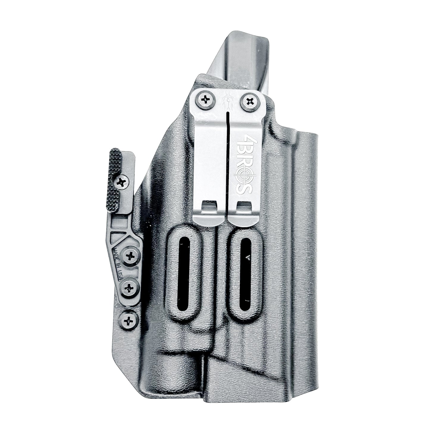 For the best Inside Waistband IWB for the Smith & Wesson M2.0 5" 9MM pistol with the  Streamlight TLR-1 HL-X Kydex Holster, shop Four Brothers 4BROS Holsters.