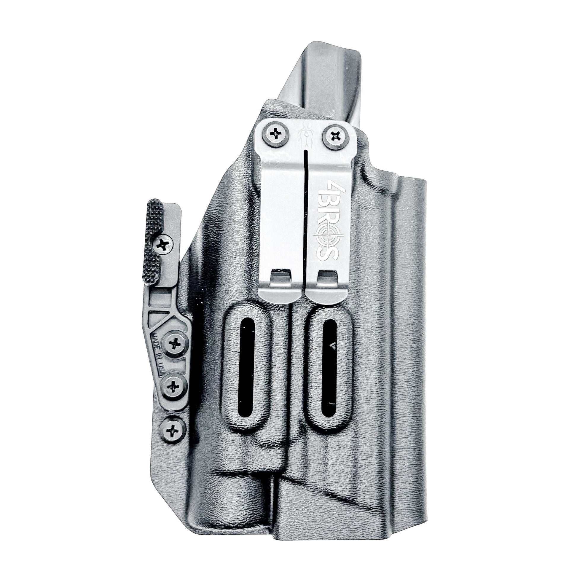 For the best Inside Waistband IWB for the Smith & Wesson M2.0 5" 9MM pistol with the  Streamlight TLR-1 HL-X Kydex Holster, shop Four Brothers 4BROS Holsters.