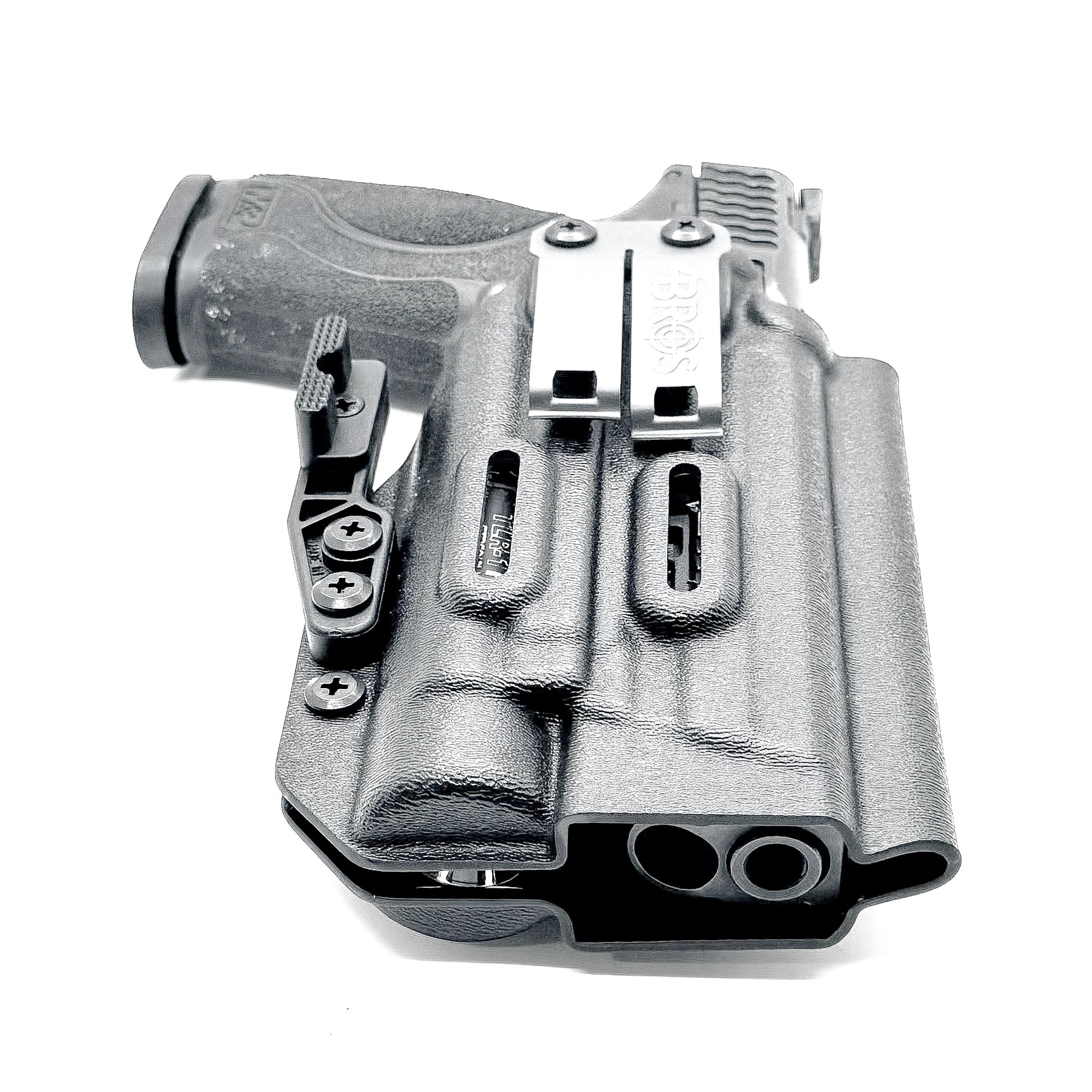 For the best Inside Waistband IWB for the Smith & Wesson M2.0 5" 9MM pistol with the  Streamlight TLR-1 HL-X Kydex Holster, shop Four Brothers 4BROS Holsters.
