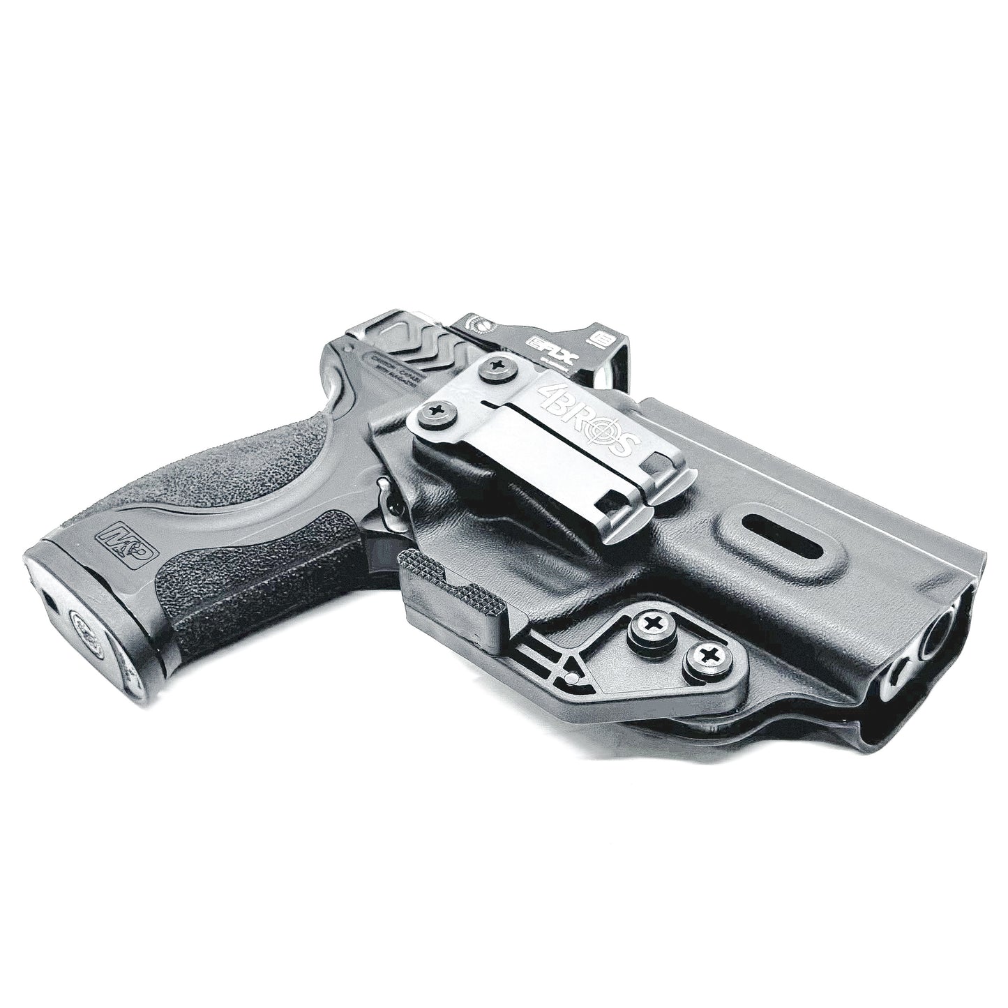 Black Smith & Wesson M&P 9 M2.0 Metal and Metal Carry Comp IWB Holster with Monoblock and Modwing