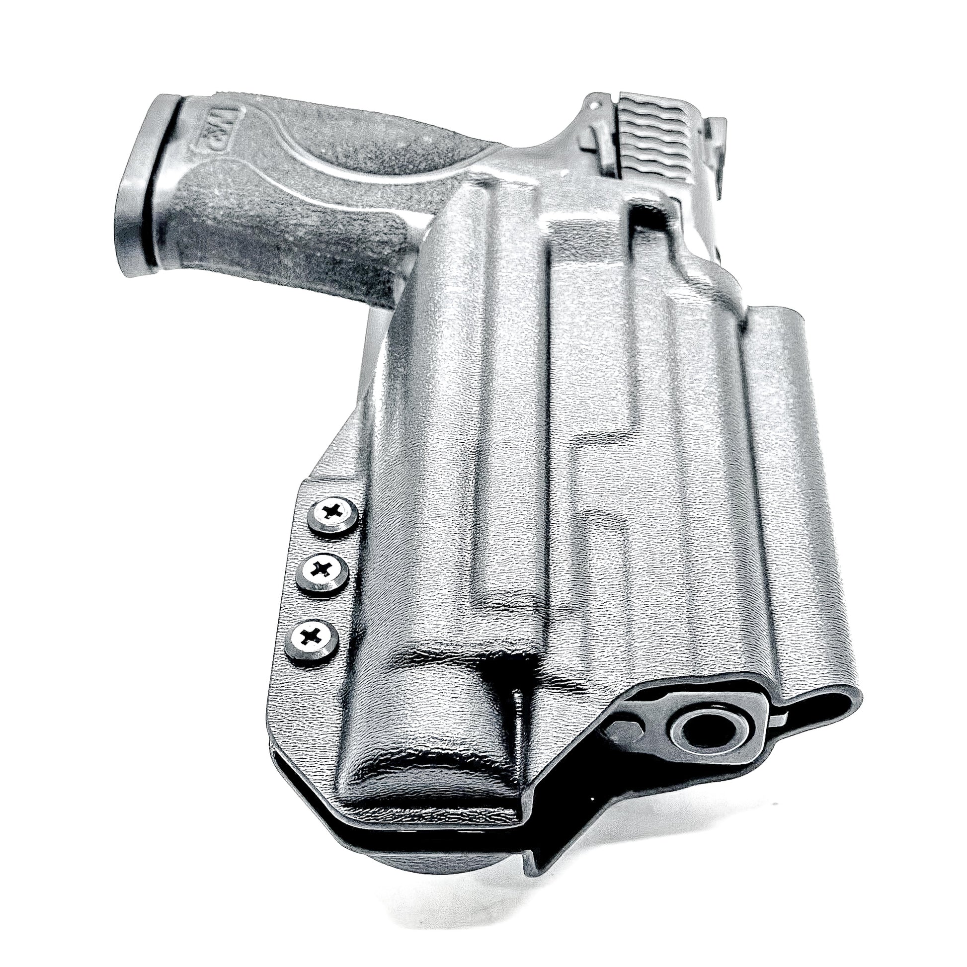 Outside Waistband Smith & Wesson 4.25" 9mm pistol & Streamlight TLR-1 HL-X Duty & Competition Style Kydex Holster