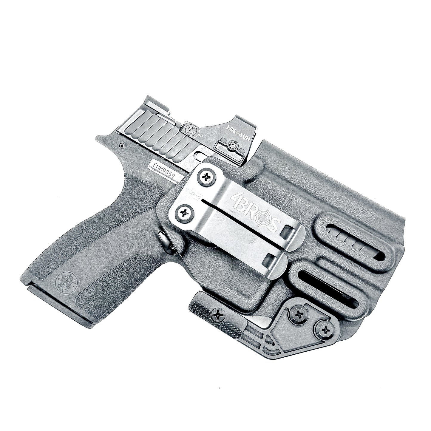 Precision-molded IWB holster for Smith & Wesson M&P Shield X. Adjustable retention, sweat-guard protection, optic-cut ready, and proudly made in the USA