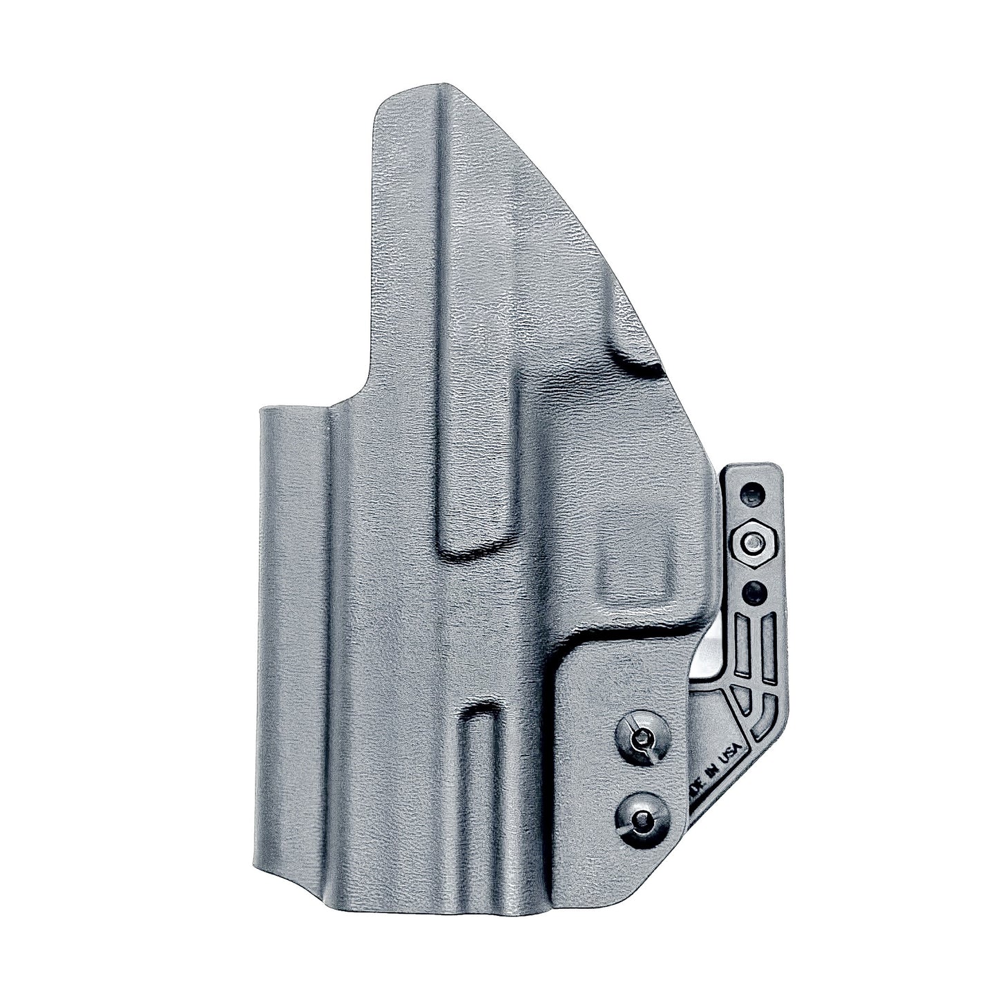 Precision-molded IWB holster for Smith & Wesson M&P Shield X. Adjustable retention, sweat-guard protection, optic-cut ready, and proudly made in the USA