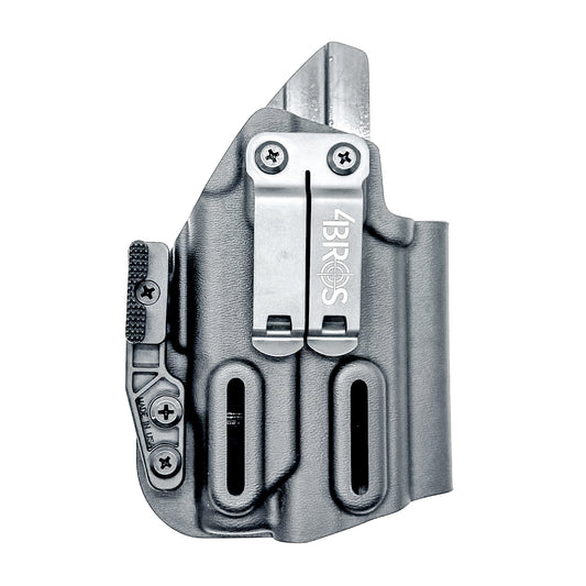 Black Kydex IWB holster for Smith & Wesson M&P Shield X and Streamlight 1913 TLR-7 Sub with a Monoblock and Modwing