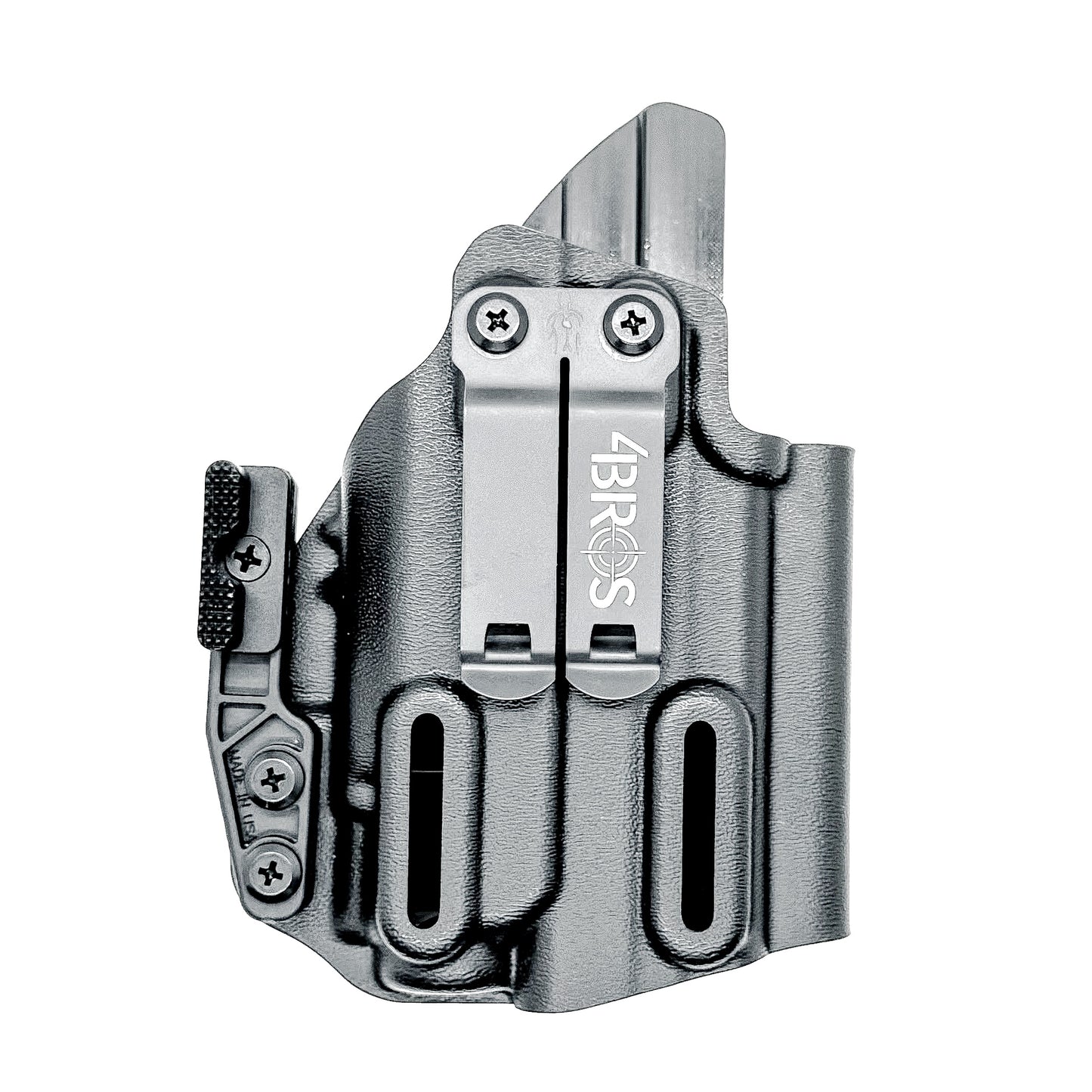 Black Kydex Precision IWB holster for M&P Shield X with TR-8 Sub, TR-8 X Sub & TR-8 HL-X Sub with Monoblock and Modwing