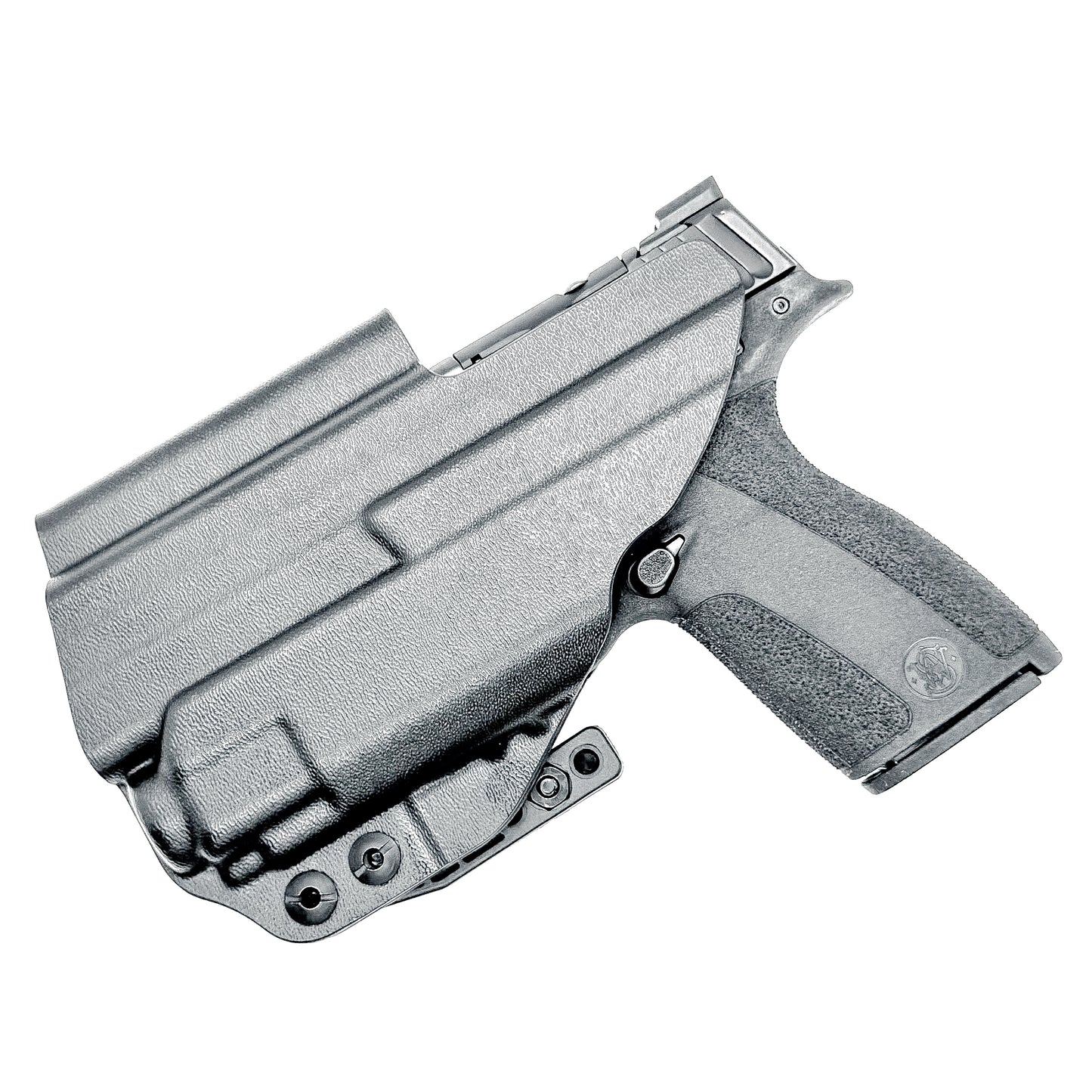 Black Kydex Precision IWB holster for M&P Shield X with TR-8 Sub, TR-8 X Sub & TR-8 HL-X Sub with Monoblock and Modwing