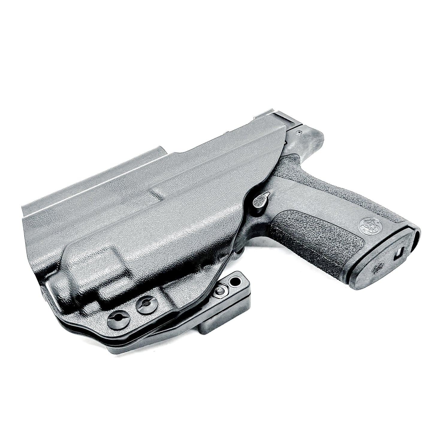 Black Kydex Precision IWB holster for M&P Shield X with TR-8 Sub, TR-8 X Sub & TR-8 HL-X Sub with Monoblock and Modwing