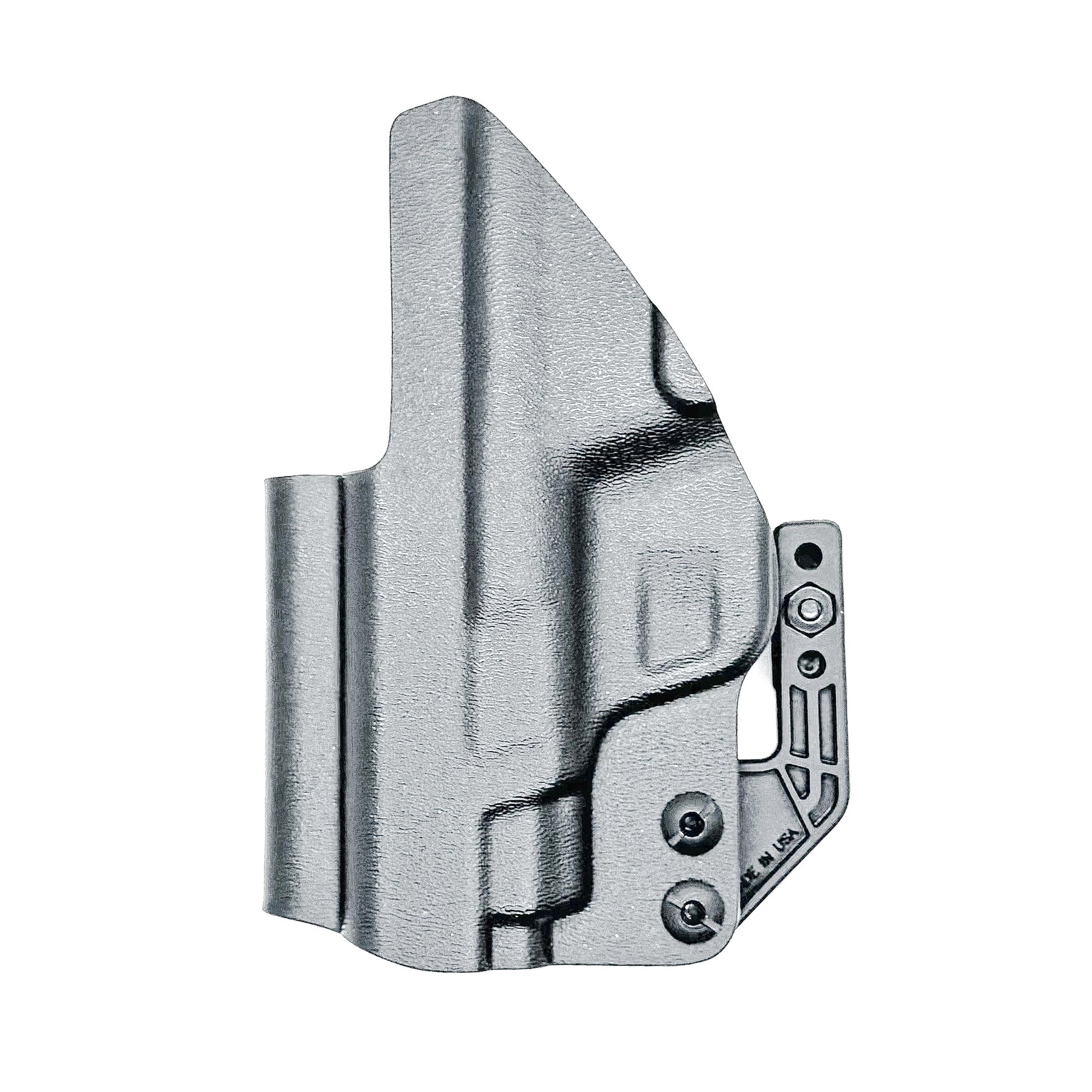 Black Inside Waistband IWB holster for Smith & Wesson Shield & Shield Plus. Red dot ready, Modwing compatible, adjustable retention, & made in the USA