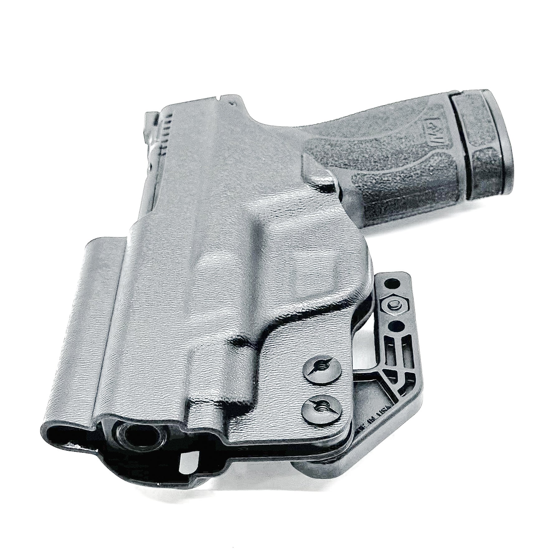 Black Inside Waistband IWB holster for Smith & Wesson Shield & Shield Plus. Red dot ready, Modwing compatible, adjustable retention, & made in the USA