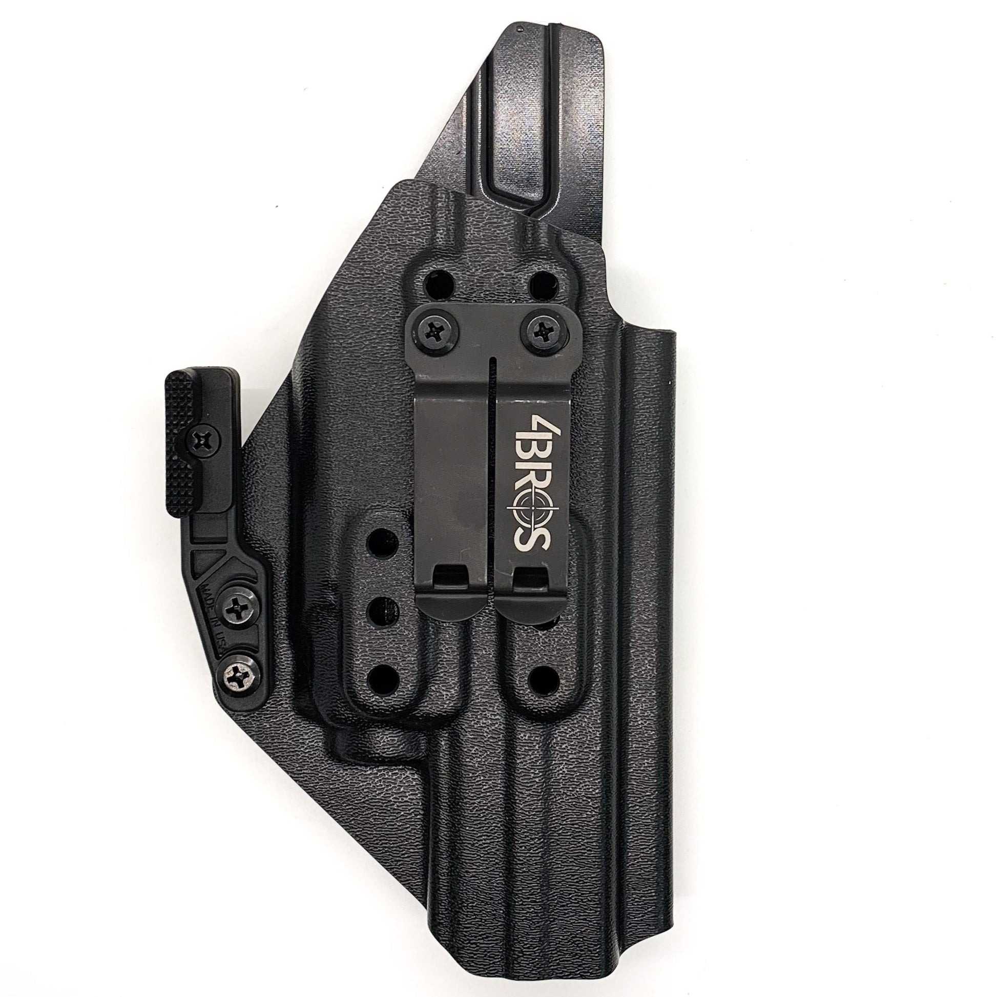 For the best IWB Kydex Inside Waistband Holster for the Smith and Wesson 2023 SPEC Series M&P 9 Metal M2.0 pistol & TLR-8A, shop Four Brothers 4BROS Holsters.