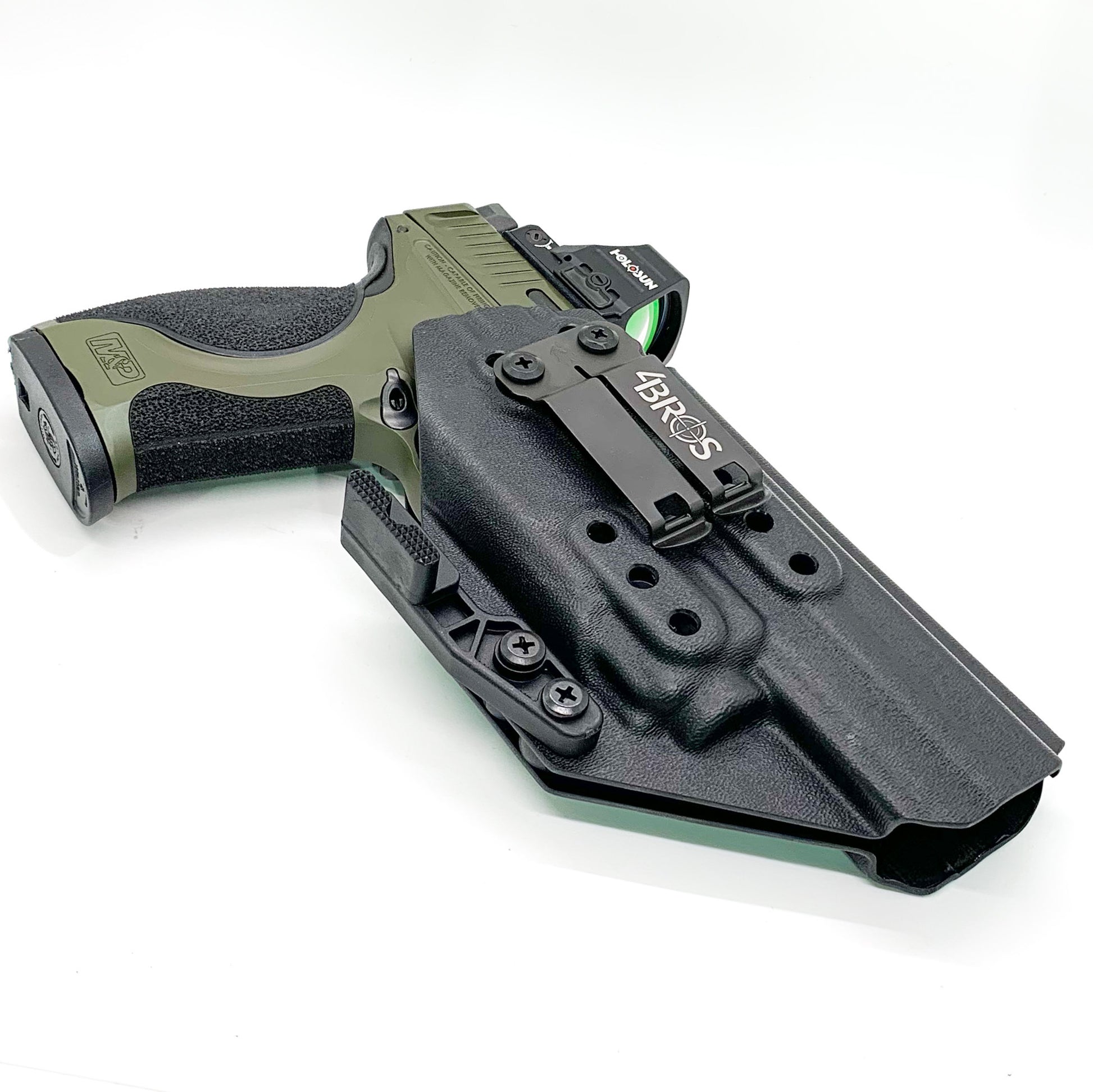 For the best IWB Kydex Inside Waistband Holster for the Smith and Wesson 2023 SPEC Series M&P 9 Metal M2.0 pistol & TLR-8A, shop Four Brothers 4BROS Holsters.