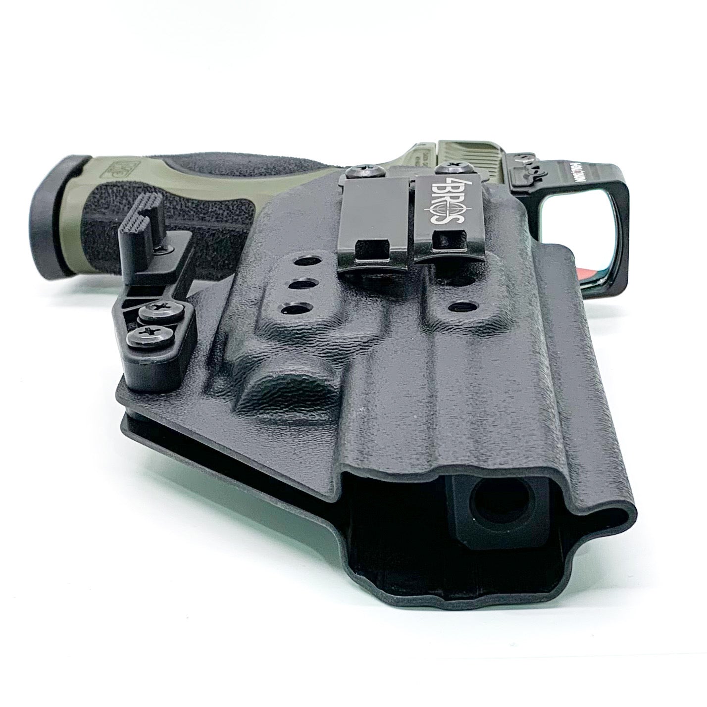 For the best IWB Kydex Inside Waistband Holster for the Smith and Wesson 2023 SPEC Series M&P 9 Metal M2.0 pistol & TLR-8A, shop Four Brothers 4BROS Holsters.