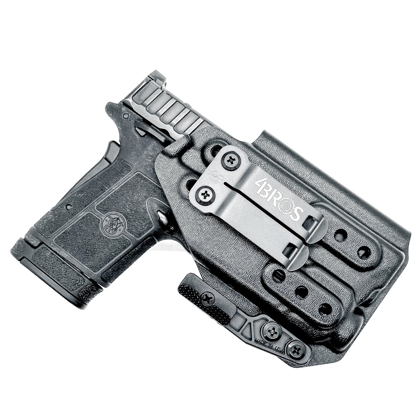 Black IWB Holster for the Smith & Wesson Equalizer with the Streamlight TLR-7 X or A with DCC Monoblock and a Modwing attached.