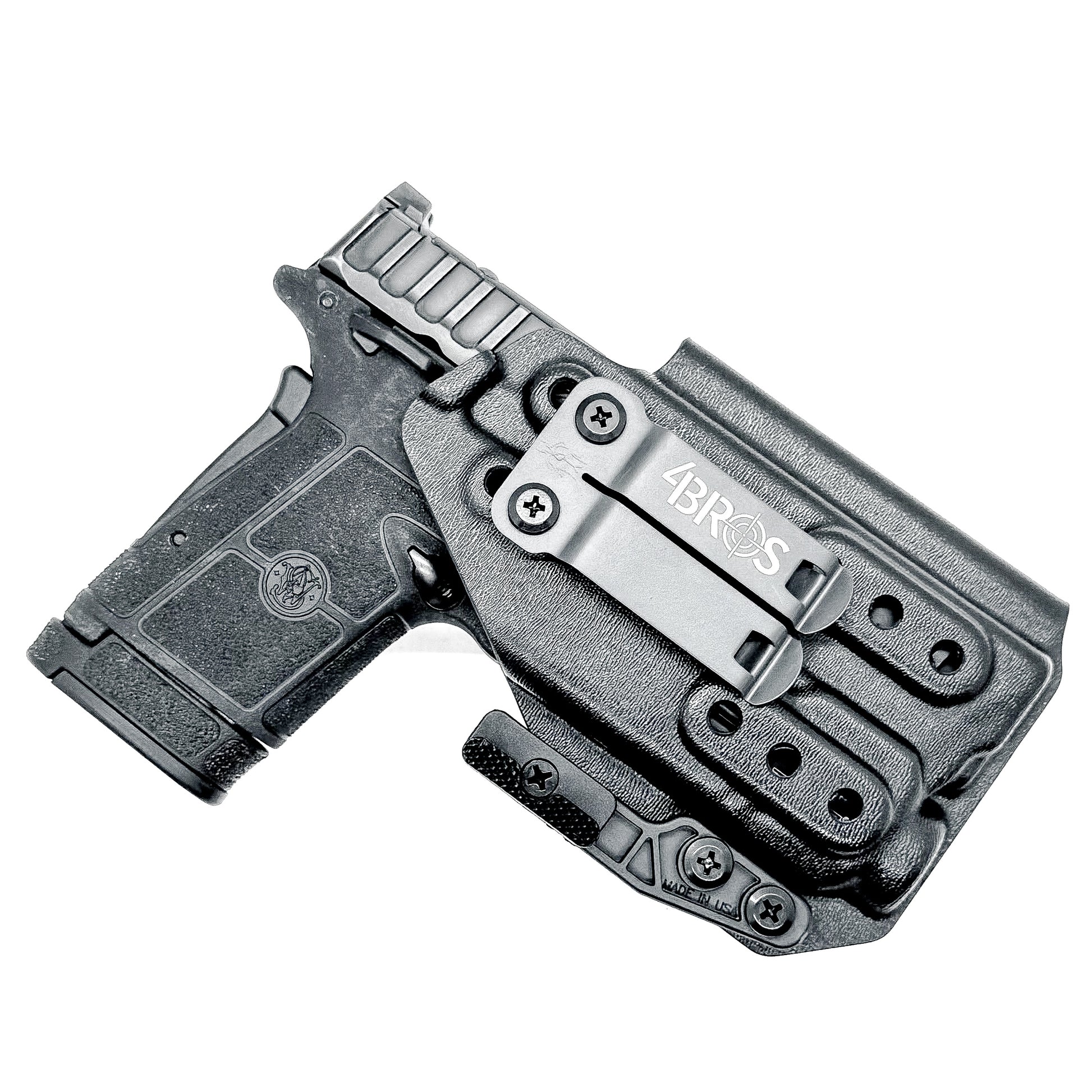 Black IWB Holster for the Smith & Wesson Equalizer with the Streamlight TLR-7 X or A with DCC Monoblock and a Modwing attached.