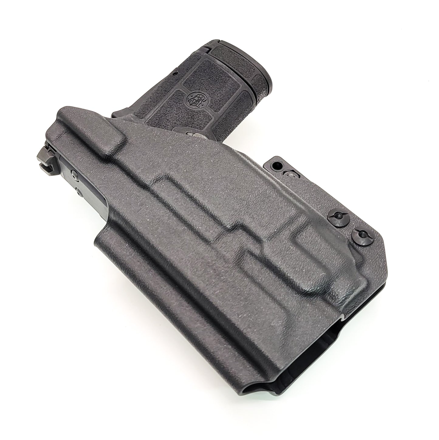 For the best IWB Kydex Inside Waistband Holster for the Smith & Wesson EQUALIZER with the Streamlight TLR-8 or TLR-8 A Four Brothers 4BROS Holsters.