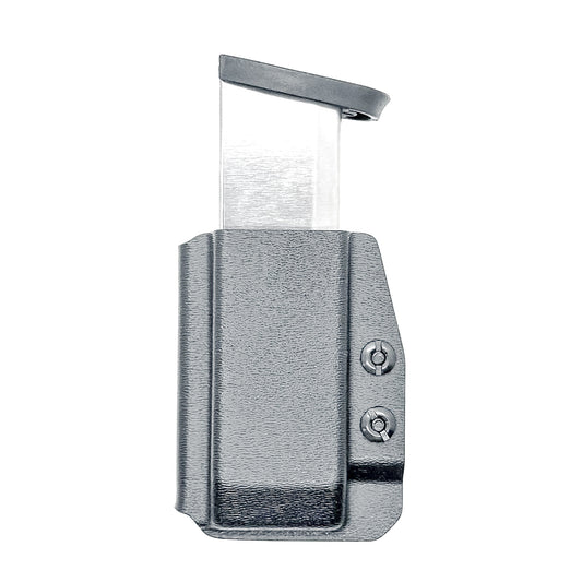 Black Kydex IWB AIWB appendix inside waistband magazine pouch carrier or holster for the Smith & Wesson M&P 2.0 10mm from Four Brothers 4BROS Holsters.