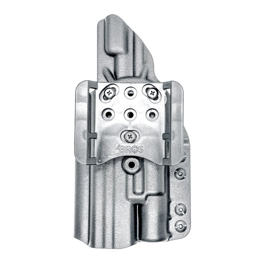 For the best OWB holster for the S&W M&P 10MM 5.6" Performance Center M2.0 pistol with thumb safety & Surefire X300 light shop Four Brothers 4BROS Holsters.