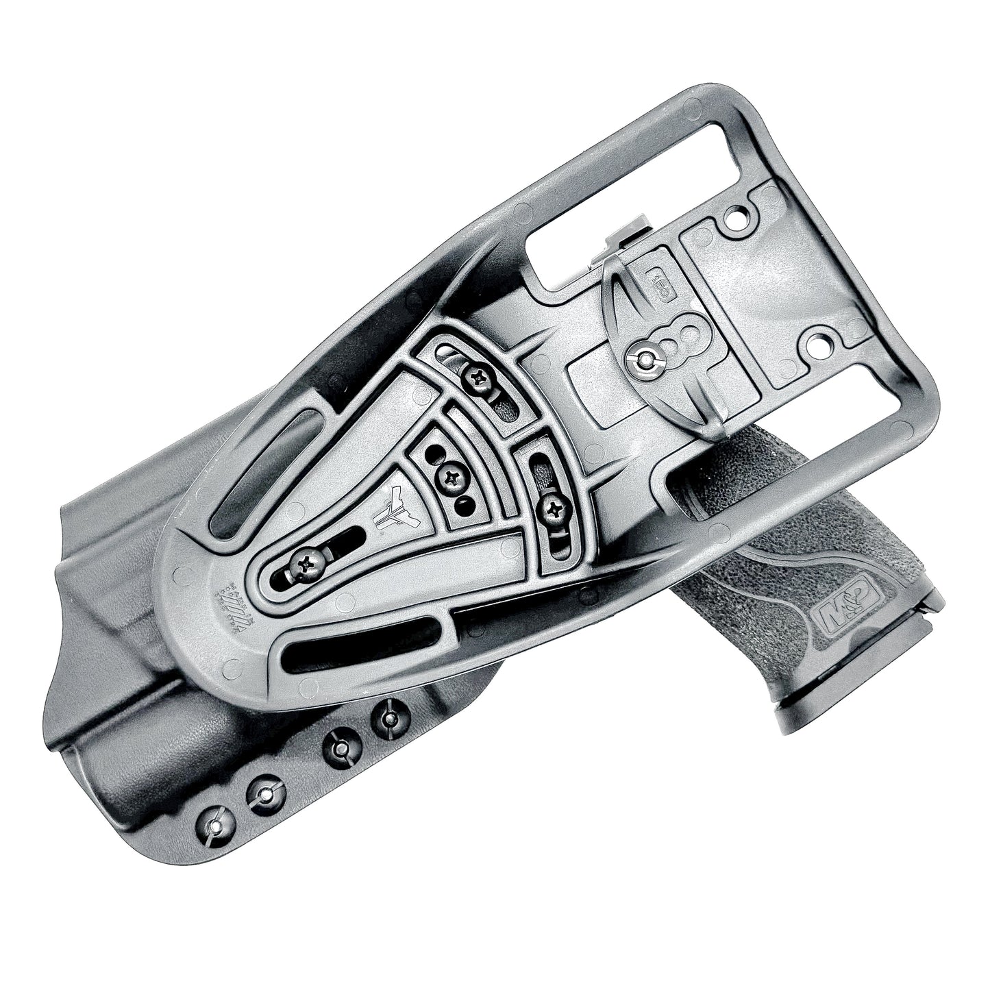 Smith & Wesson M&P 4-4.625 M2.0 & X300U Duty & Competition Holster in Black with Duty Drop attachment.