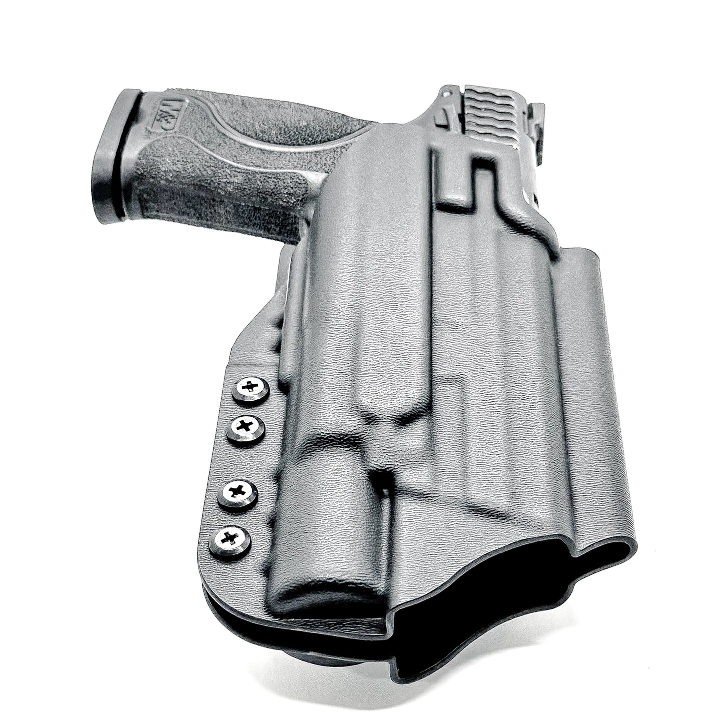 Smith & Wesson M&P 4-4.625 M2.0 & X300U Duty & Competition Holster in Black with Duty Drop attachment.