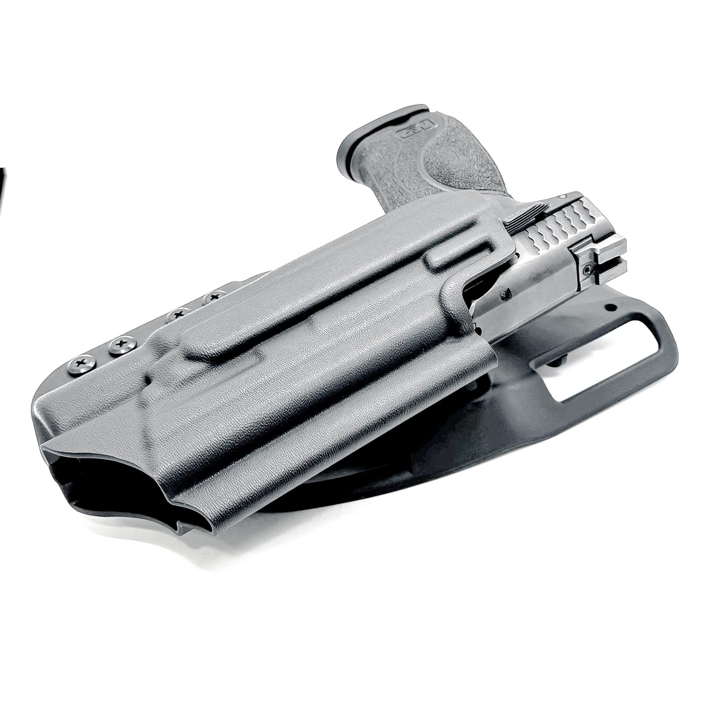 Smith & Wesson M&P 4-4.625 M2.0 & X300U Duty & Competition Holster in Black with Duty Drop attachment.
