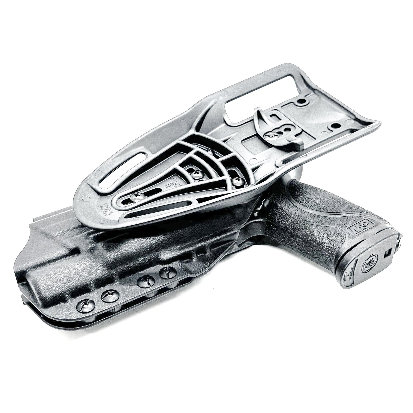 Smith & Wesson M&P 4-4.625 M2.0 & X300U Duty & Competition Holster in Black with Duty Drop attachment.