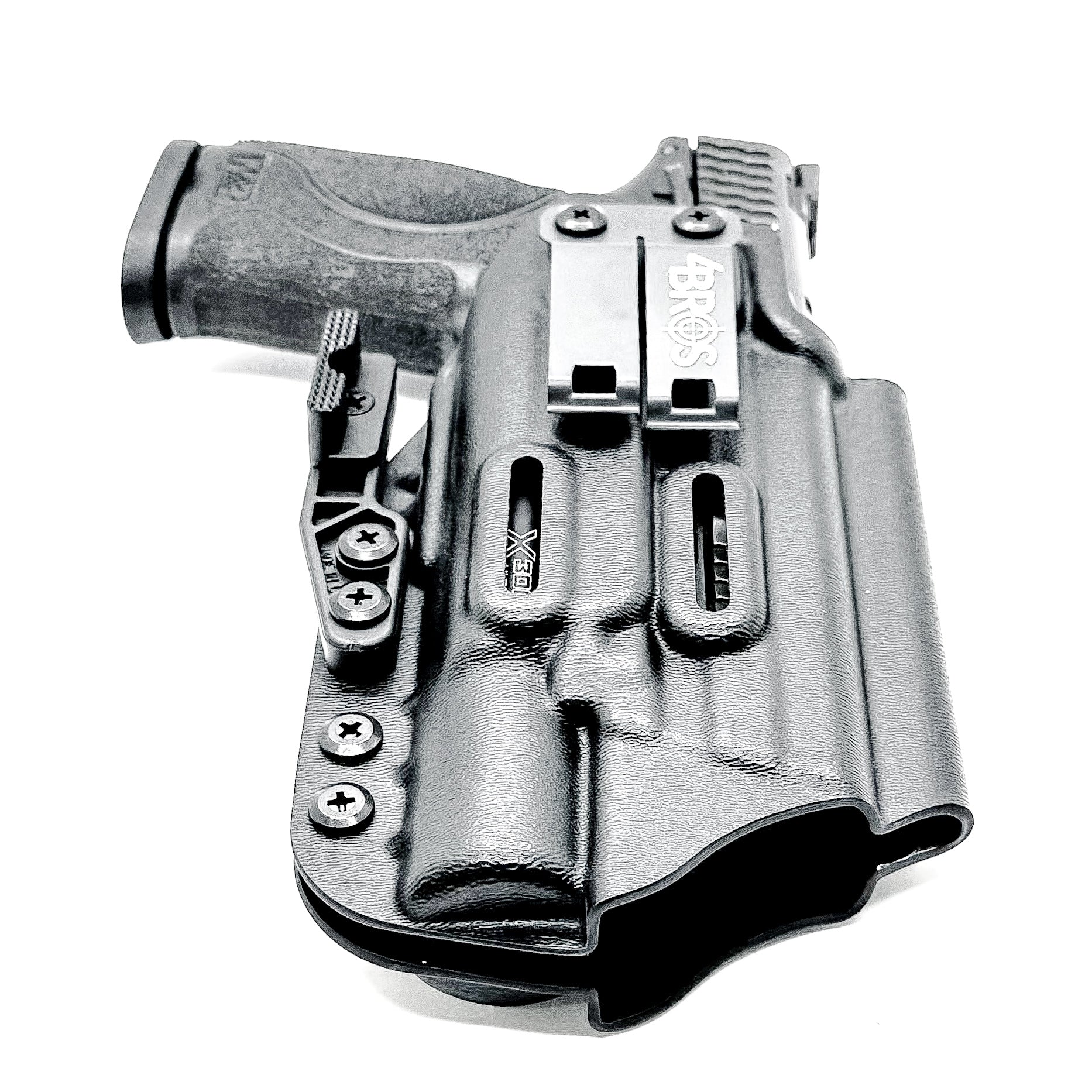 Smith & Wesson M&P 4-4.625 M2.0 & X300U Inside Waistband Holster in black with Monoblock and Modwing