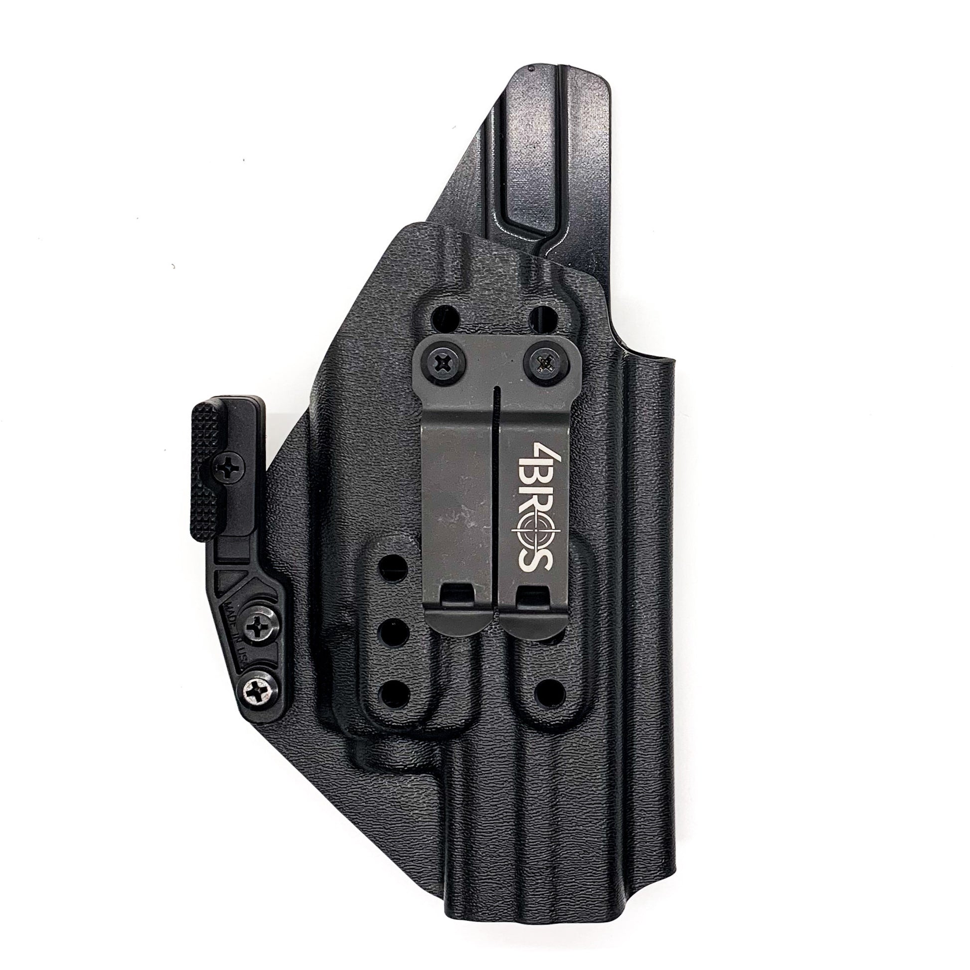 For the best IWB Kydex Inside Waistband Holster for the Smith & Wesson M&P 4" and 4.6" 10MM M2.0 pistol with thumb safety & TLR-8A, shop Four Brothers Holsters.