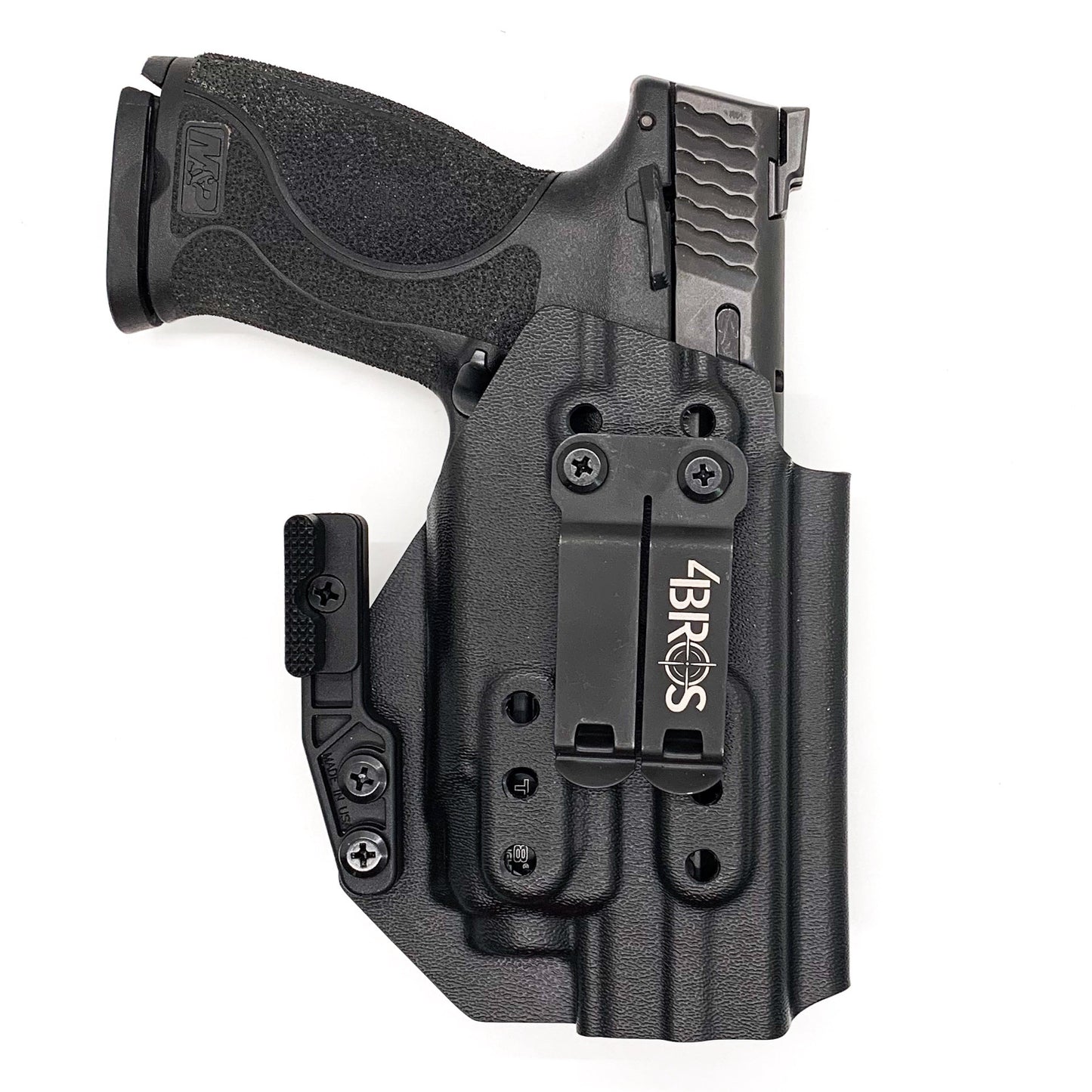 For the best IWB Kydex Inside Waistband Holster for the Smith & Wesson M&P 4" 10MM M2.0 with thumb safety & Streamlight TLR-8A, shop Four Brothers Holsters.