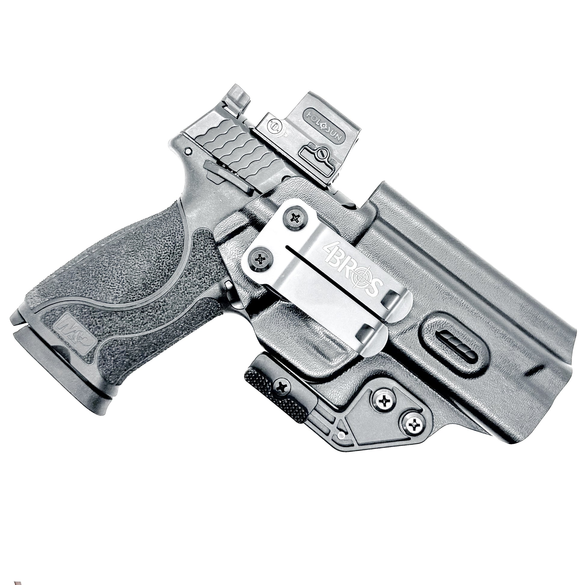 Smith & Wesson M&P 4" & 4.6" 10MM M2.0 IWB Holster from Four Brothers in black with Monoblock and Modwing