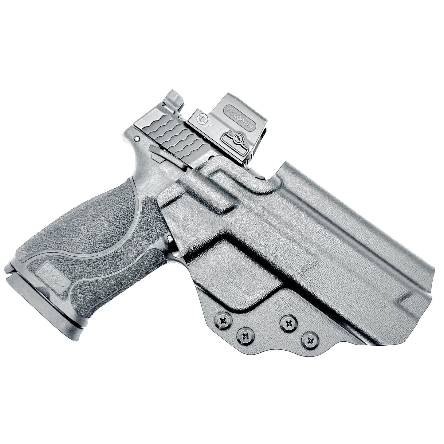 Smith & Wesson M&P 4 & 4.6 10MM M2.0 OWB Holster from Four Brothers in Black with 4Bros 1.5" Belt Slide.