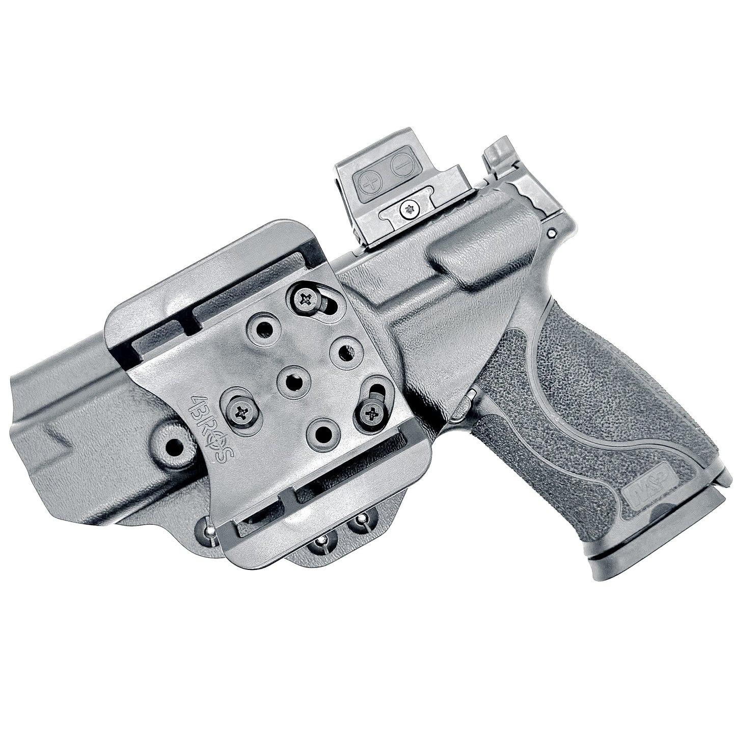 Smith & Wesson M&P 4 & 4.6 10MM M2.0 OWB Holster from Four Brothers in Black with 4Bros 1.5" Belt Slide.