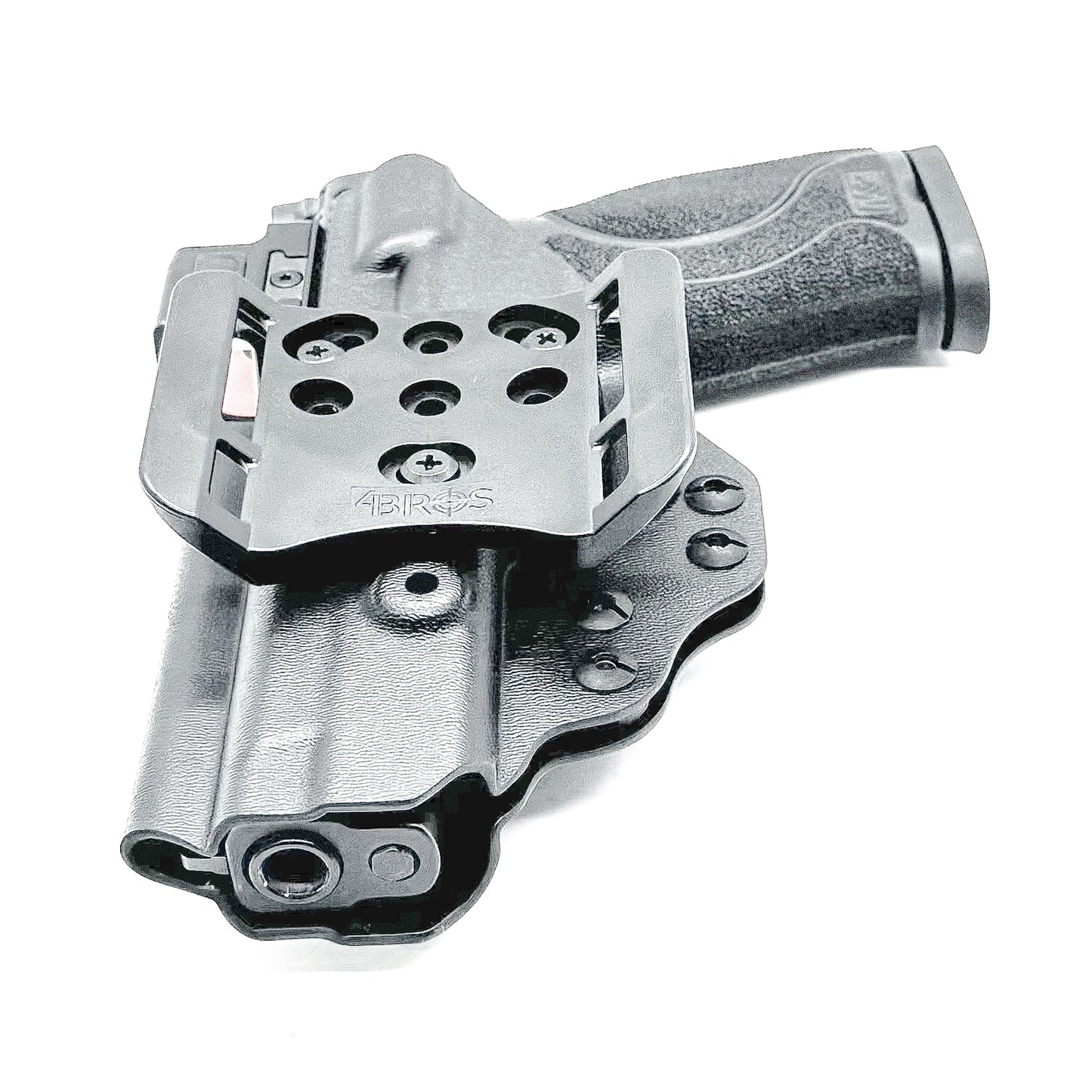 Smith & Wesson M&P 4 & 4.6 10MM M2.0 OWB Holster from Four Brothers in Black with 4Bros 1.5" Belt Slide.