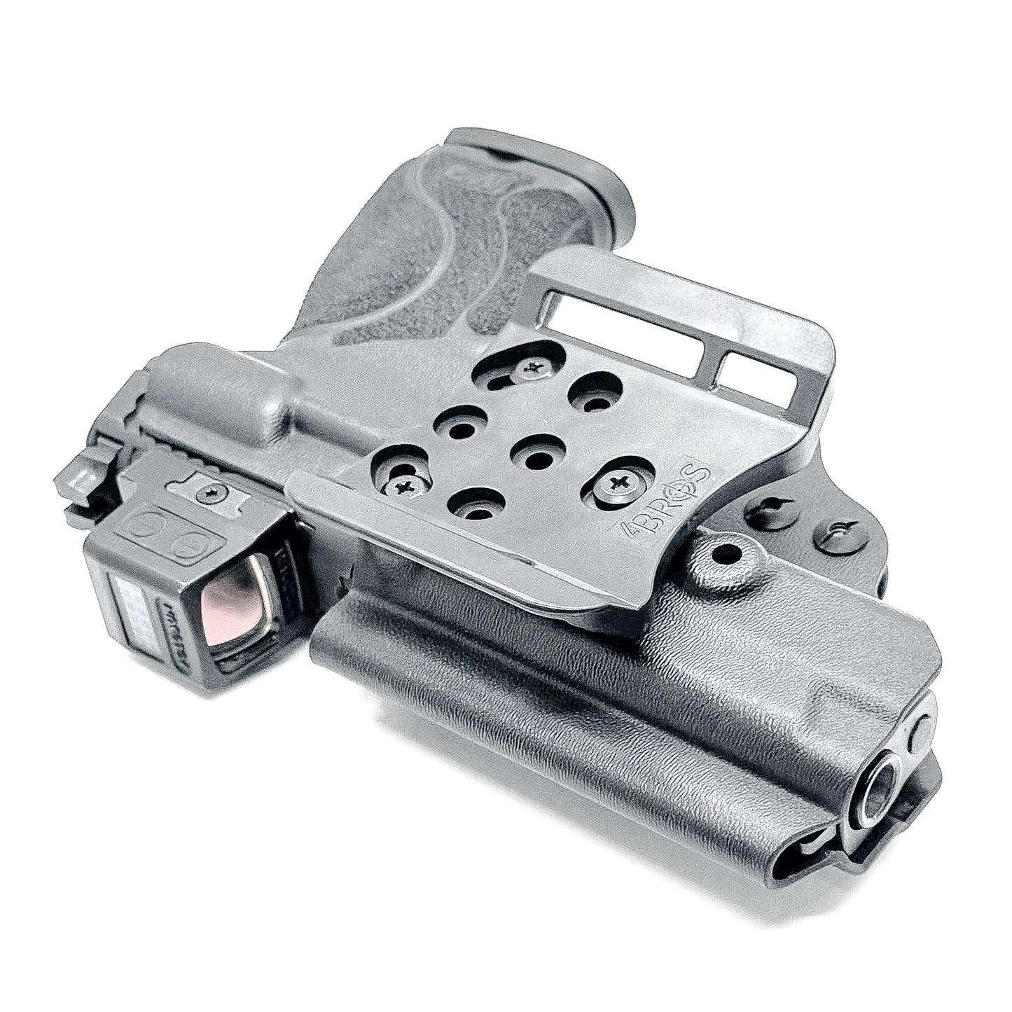 Smith & Wesson M&P 4 & 4.6 10MM M2.0 OWB Holster from Four Brothers in Black with 4Bros 1.5" Belt Slide.
