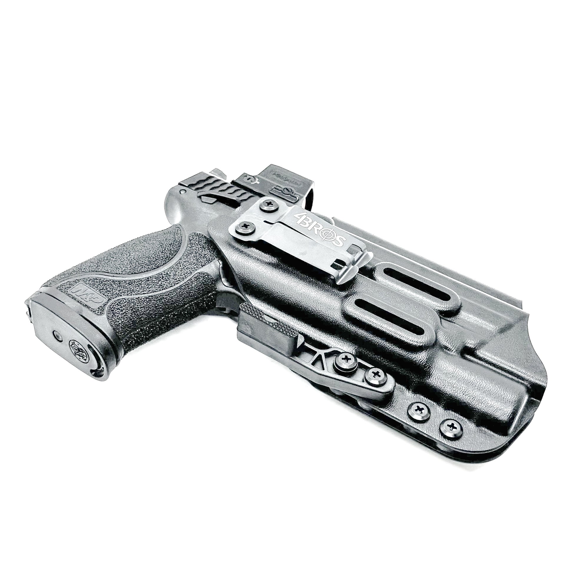 Black Inside Waistband Holster for the Smith & Wesson M&P 4 & 4.6 10MM M2.0 & X300U with monoblock and modwing.