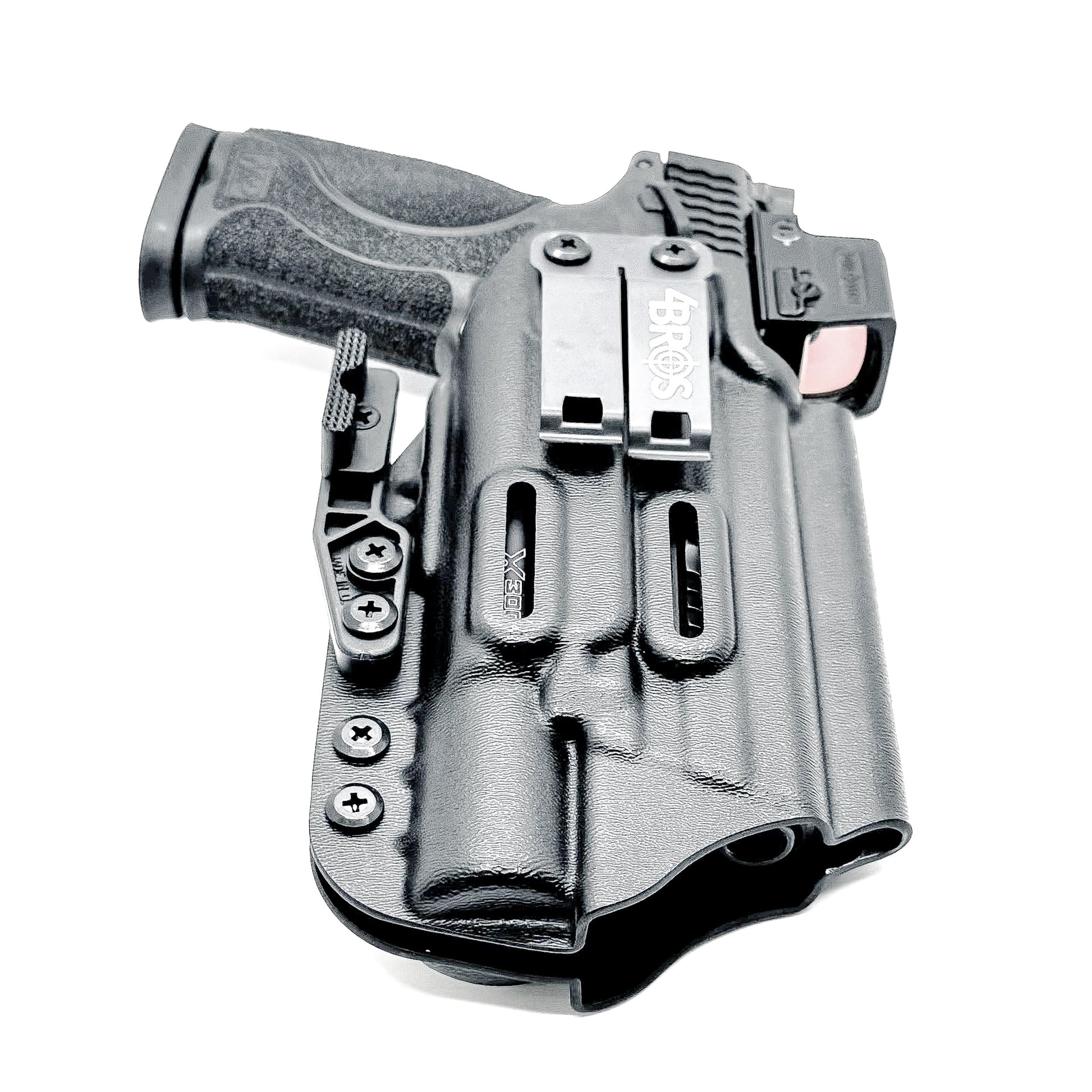 Black Inside Waistband Holster for the Smith & Wesson M&P 4 & 4.6 10MM M2.0 & X300U with monoblock and modwing.